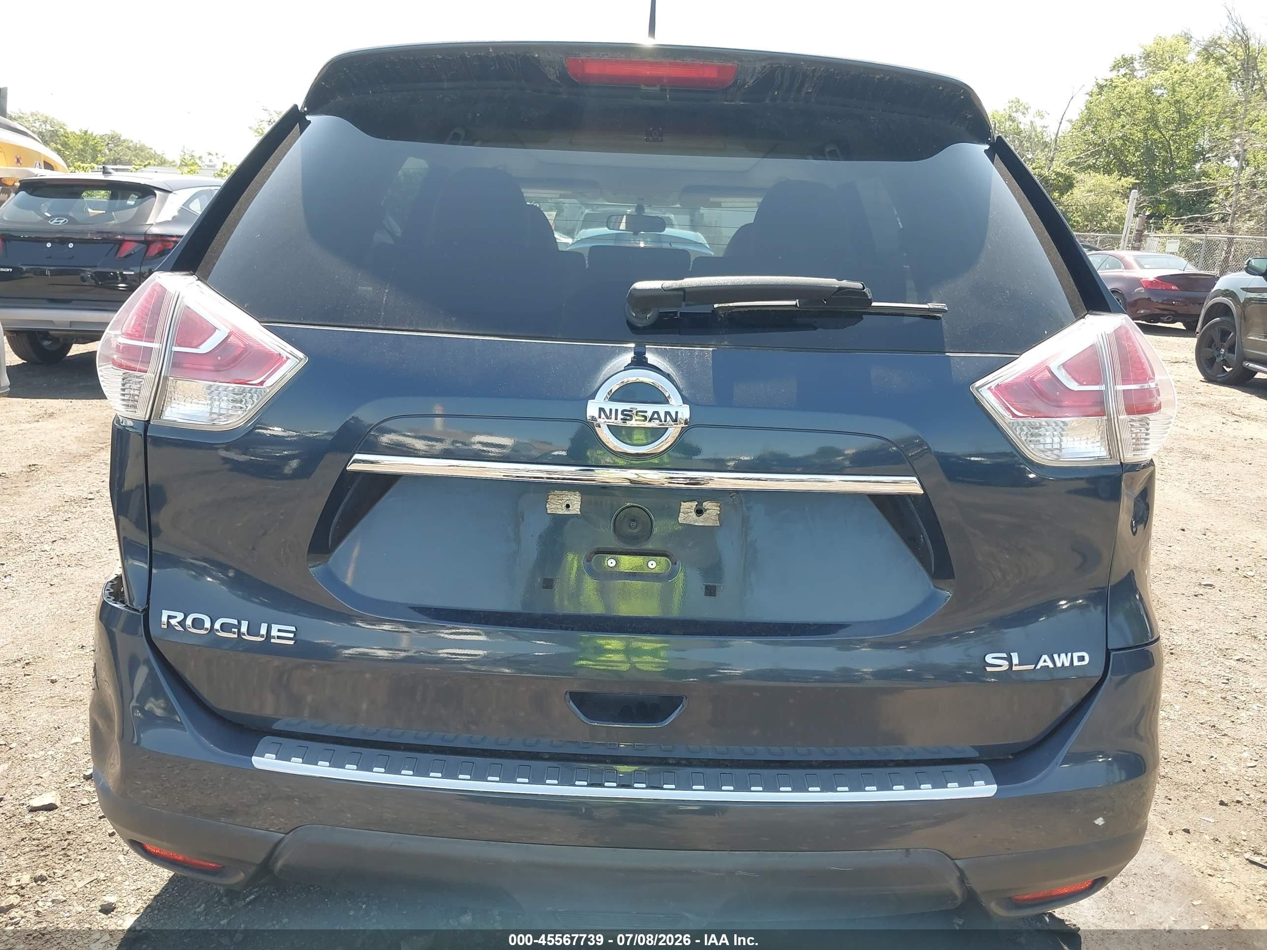 2015 Nissan Rogue Sl Blue vin: 5N1AT2MV8FC827079