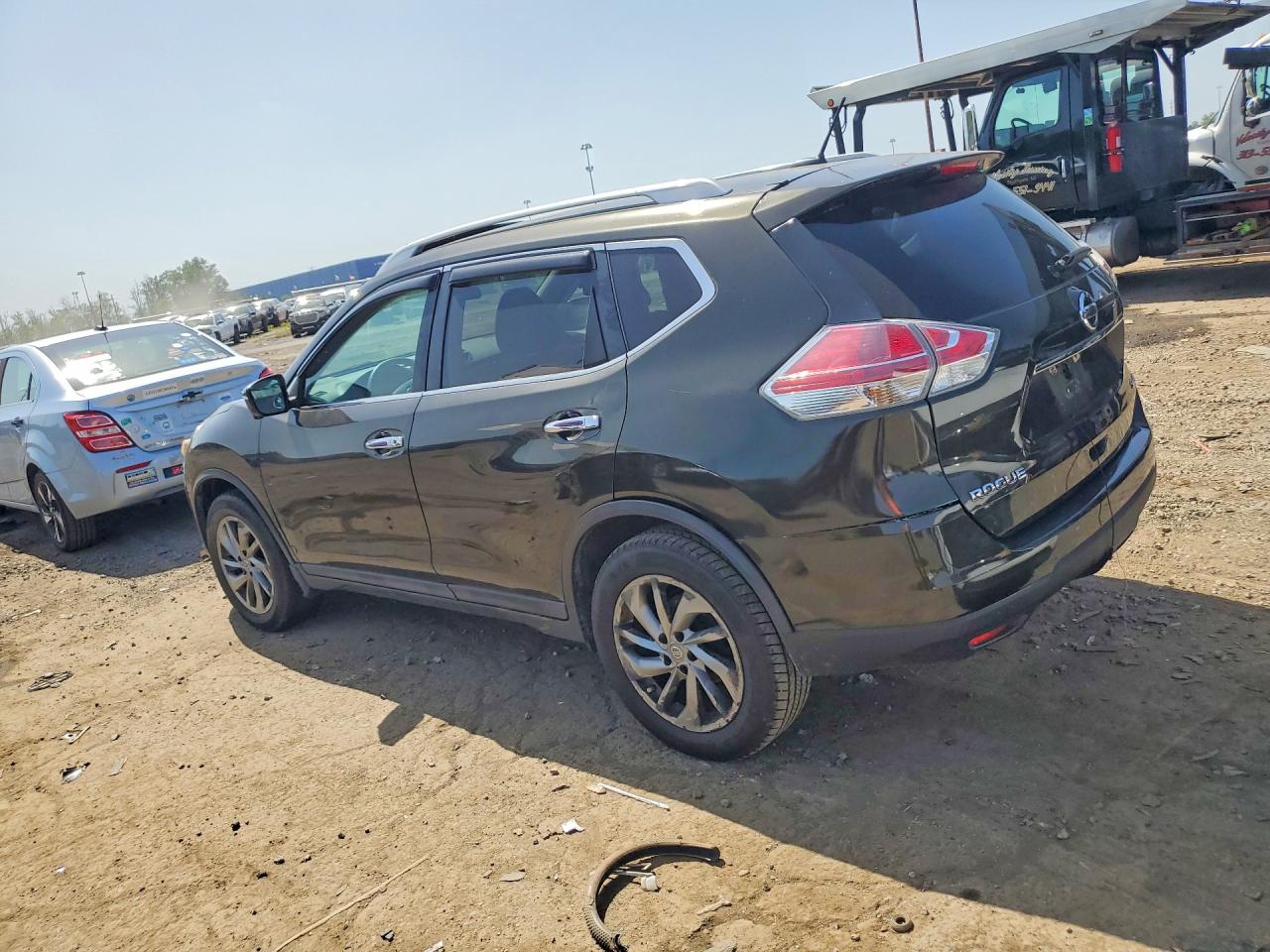 2015 Nissan Rogue Sl Green vin: 5N1AT2MV8FC834470