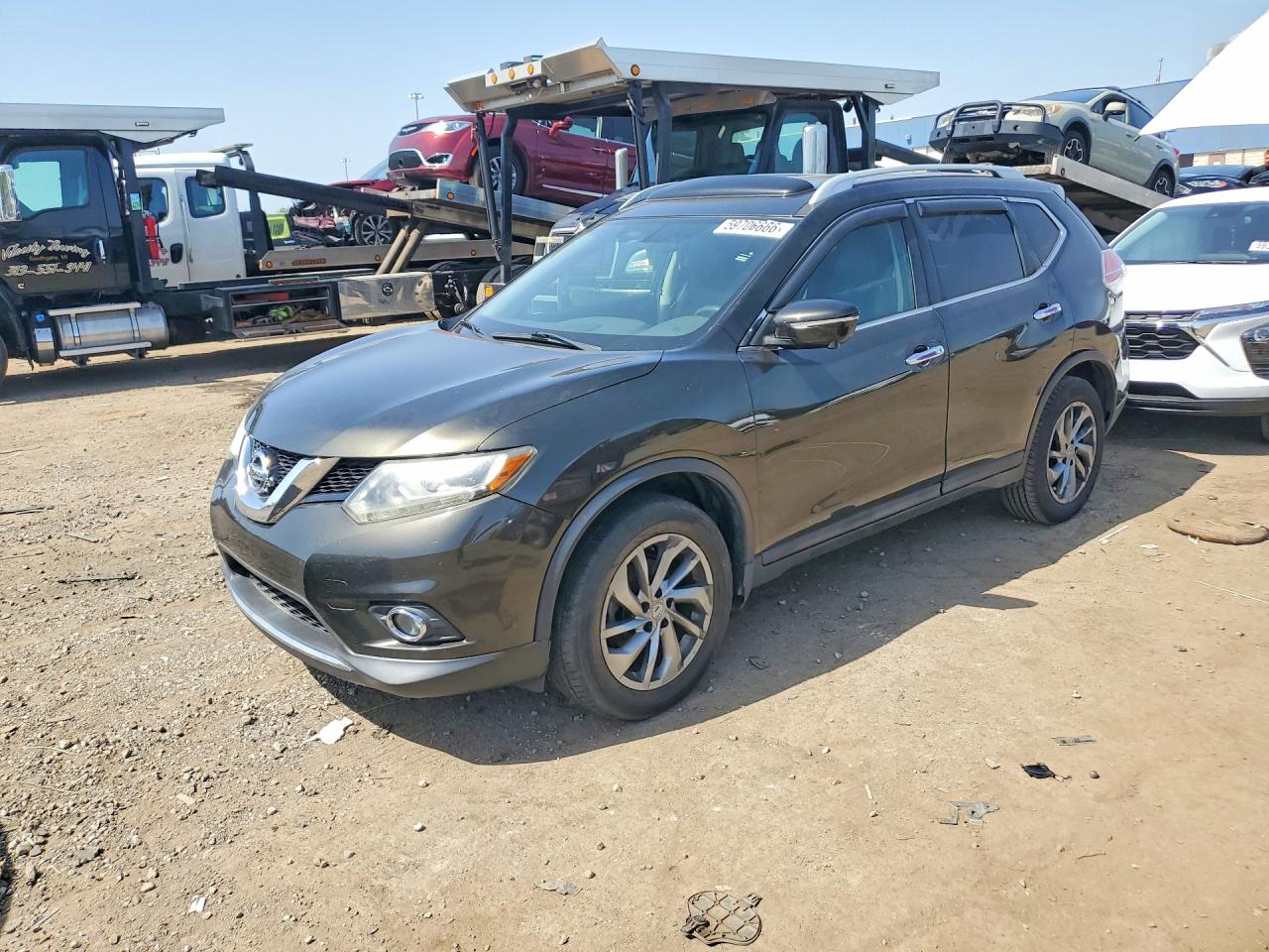2015 Nissan Rogue Sl Green vin: 5N1AT2MV8FC834470