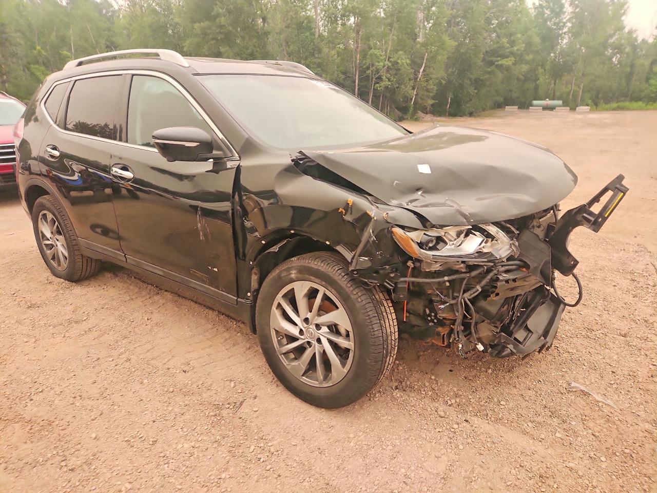2015 Nissan Rogue S Black vin: 5N1AT2MV8FC837658