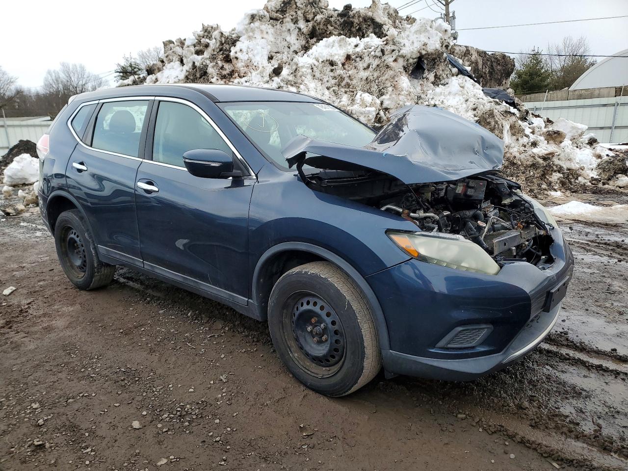 2015 Nissan Rogue S Blue vin: 5N1AT2MV8FC841760
