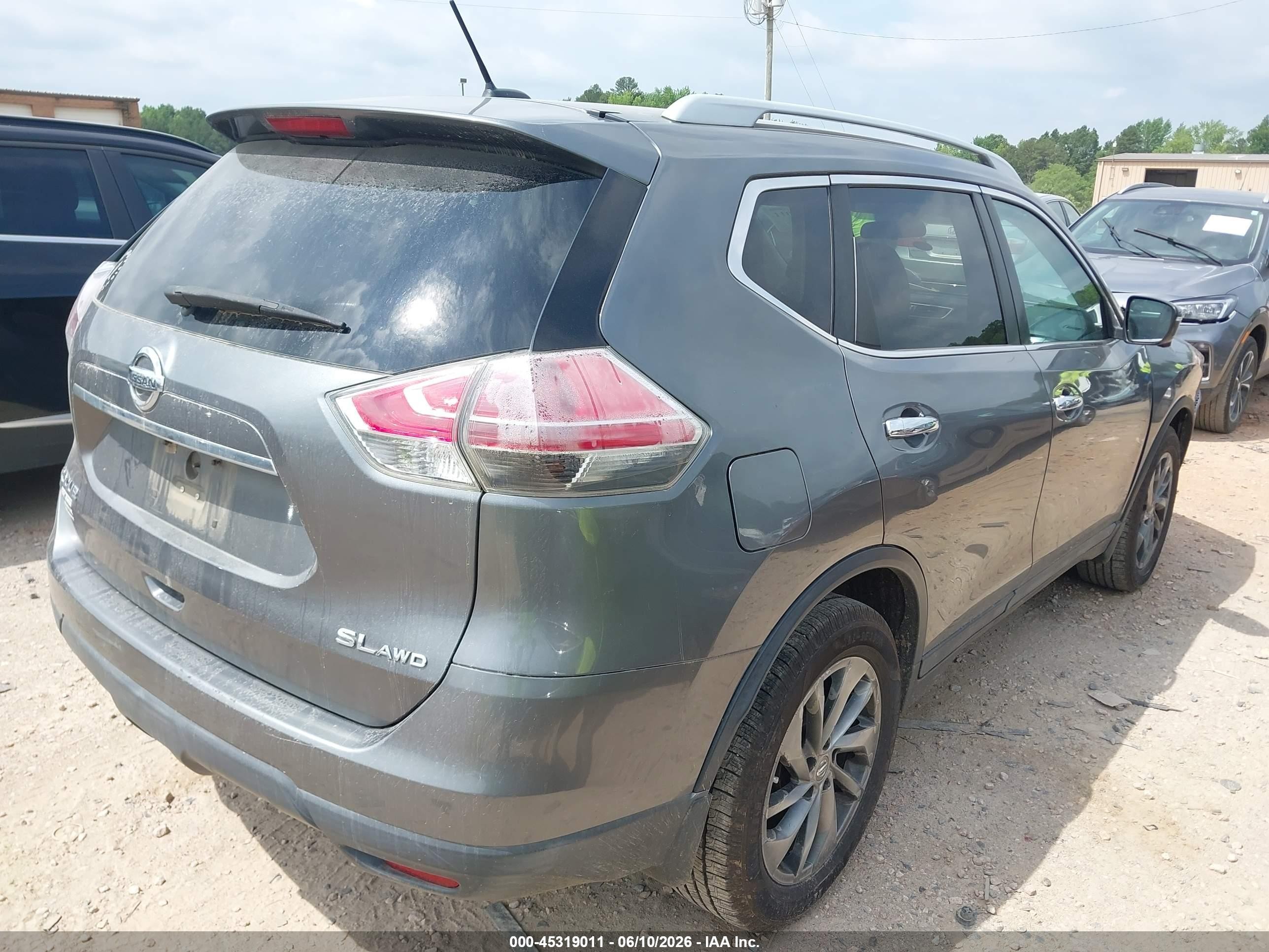 2015 Nissan Rogue Sl Gray vin: 5N1AT2MV8FC845033
