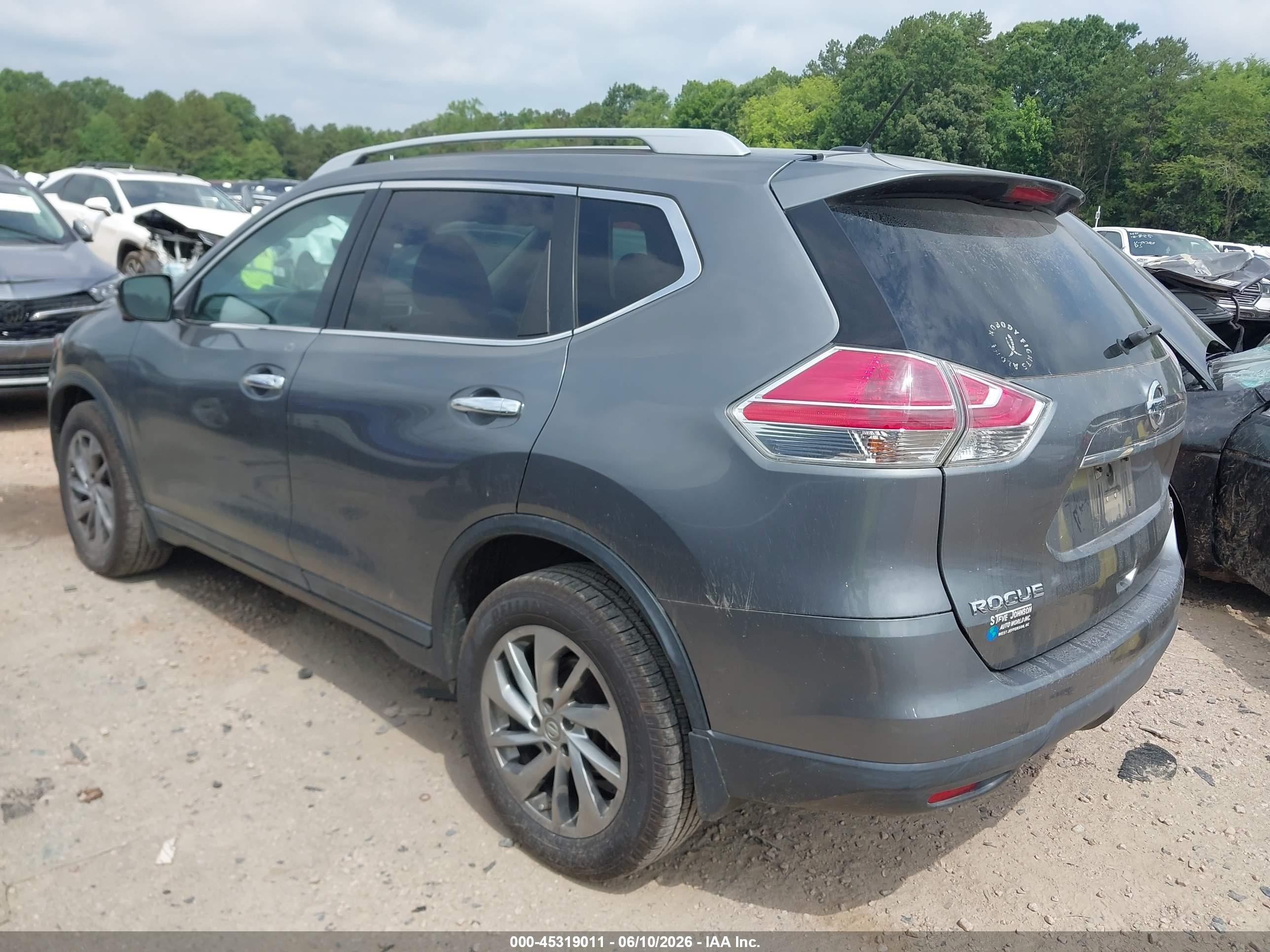 2015 Nissan Rogue Sl Gray vin: 5N1AT2MV8FC845033