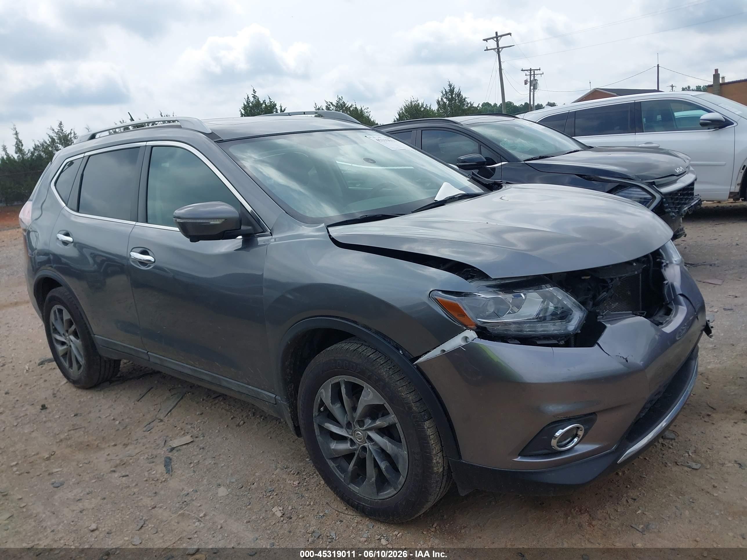 2015 Nissan Rogue Sl Gray vin: 5N1AT2MV8FC845033