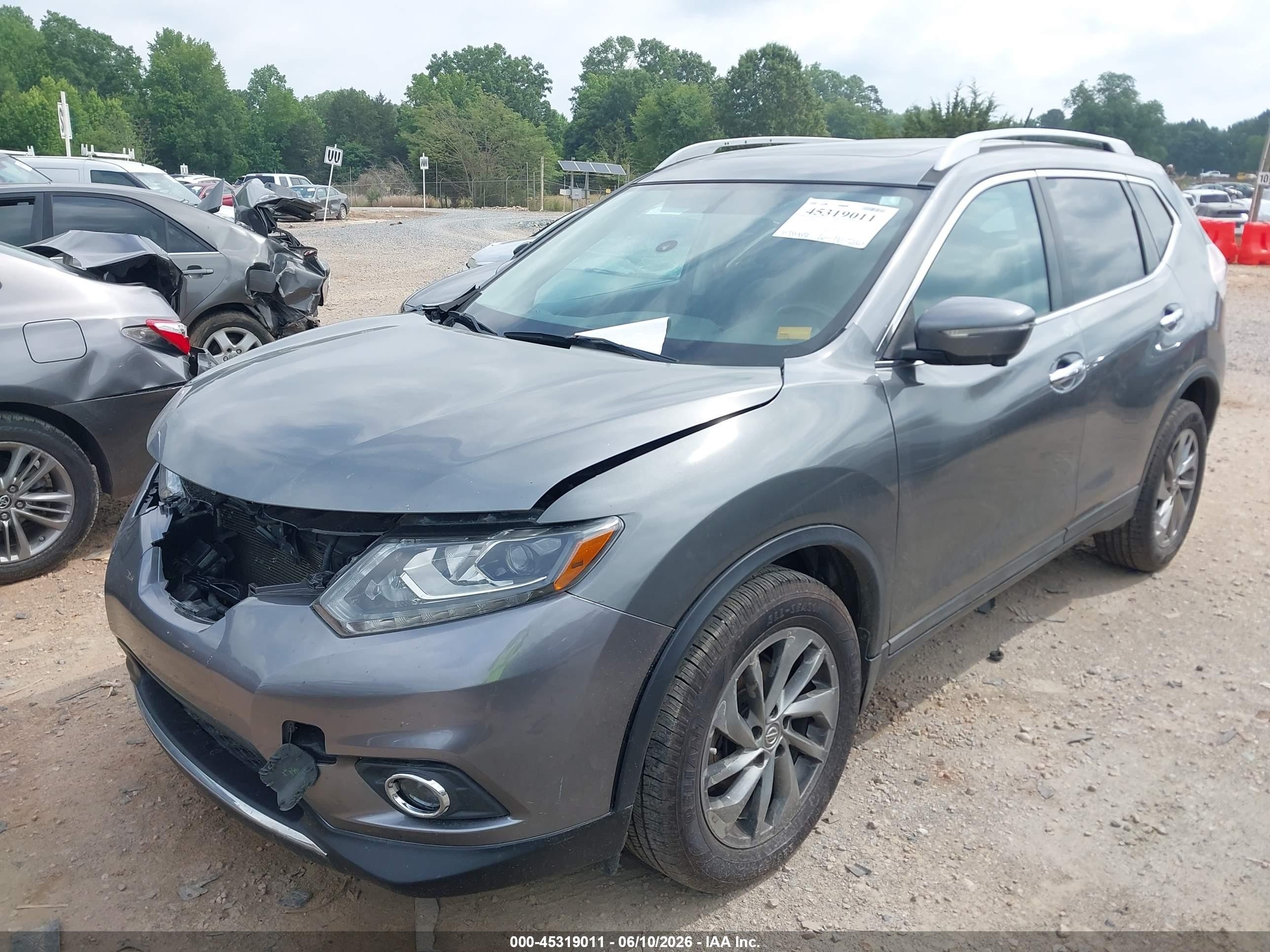 2015 Nissan Rogue Sl Gray vin: 5N1AT2MV8FC845033