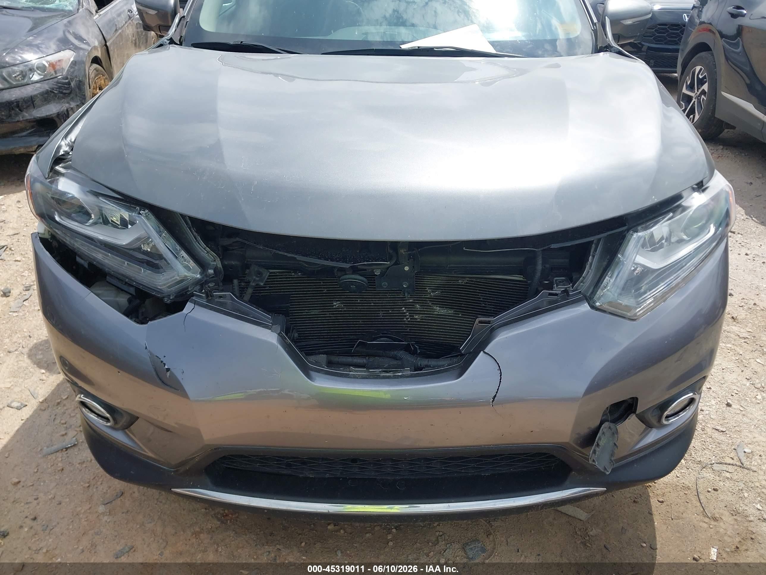 2015 Nissan Rogue Sl Gray vin: 5N1AT2MV8FC845033