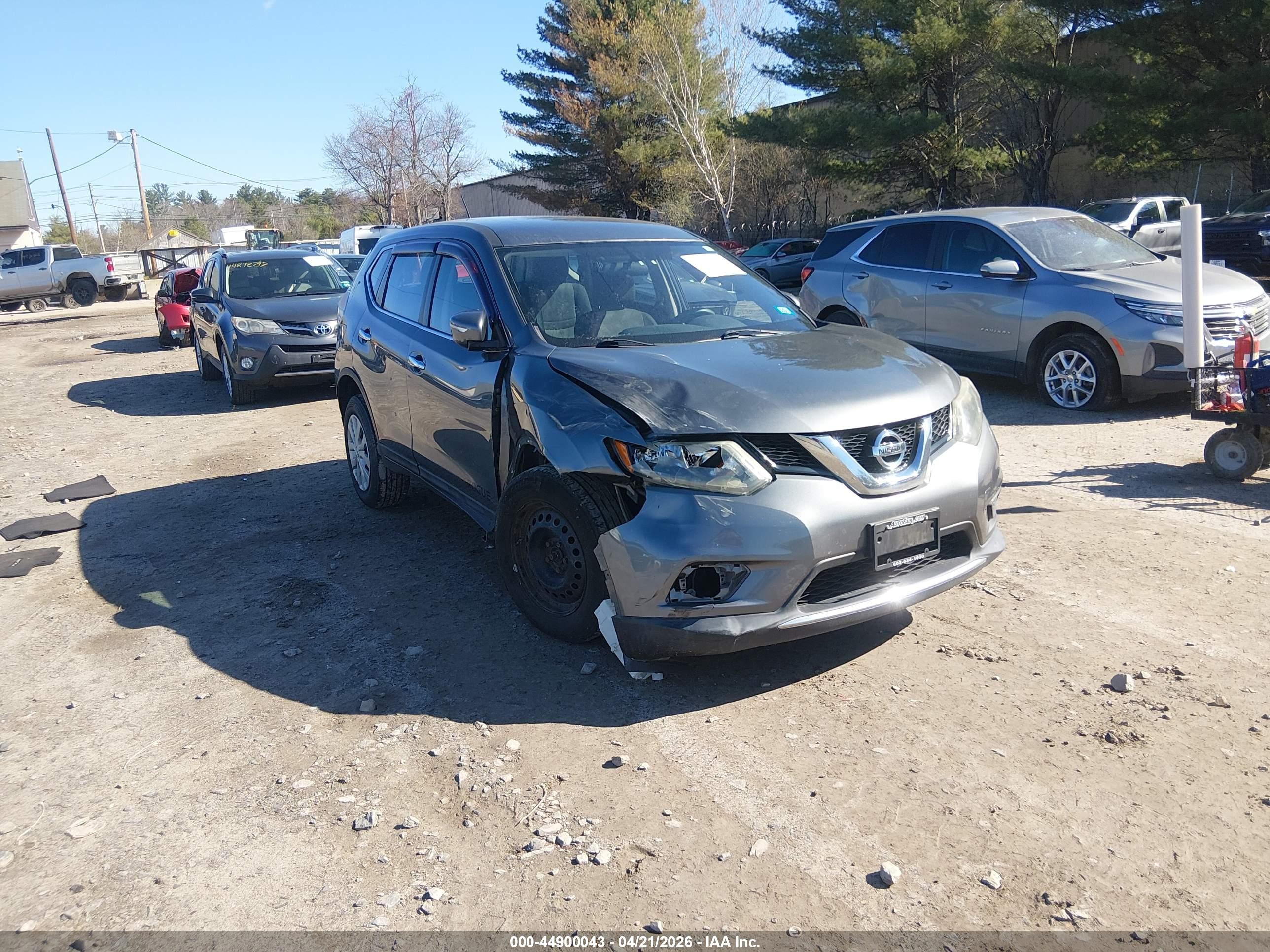 2015 Nissan Rogue S Gray vin: 5N1AT2MV8FC851110