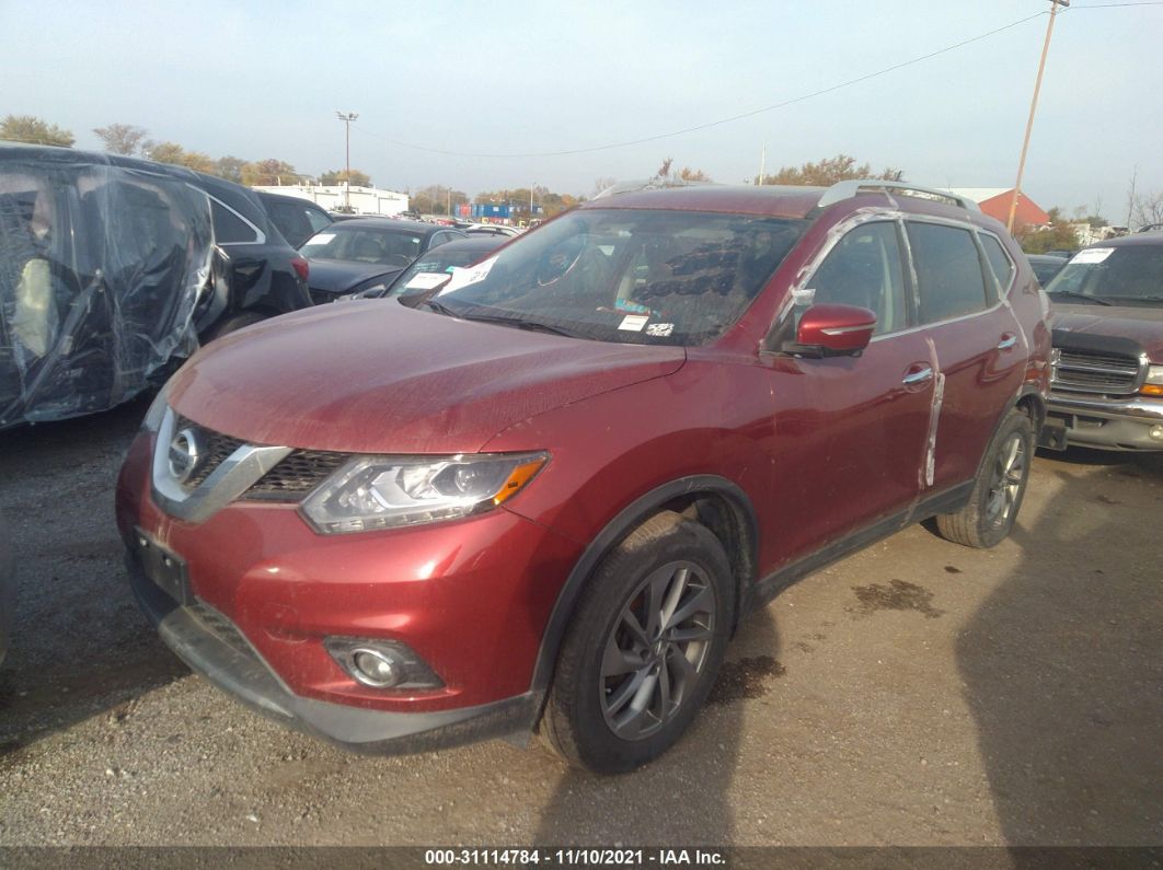 2015 Nissan Rogue Sl Red vin: 5N1AT2MV8FC854847