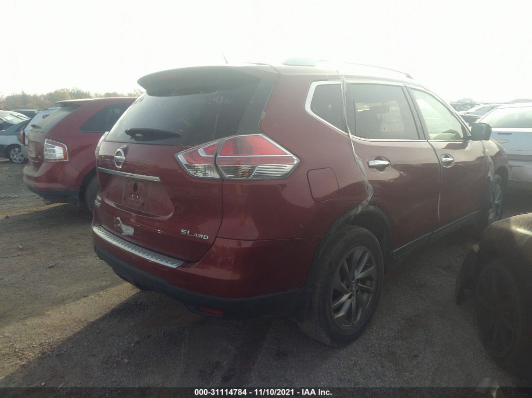 2015 Nissan Rogue Sl Red vin: 5N1AT2MV8FC854847