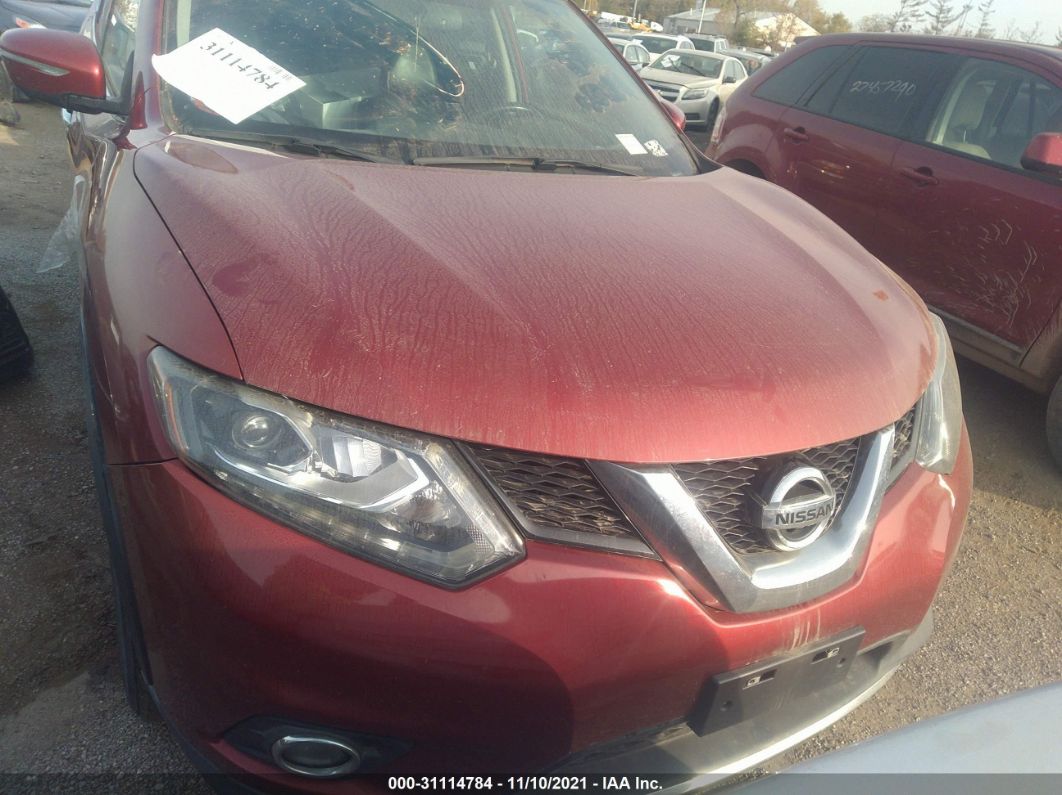 2015 Nissan Rogue Sl Red vin: 5N1AT2MV8FC854847