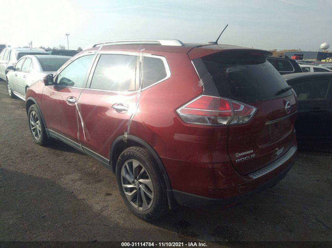 2015 Nissan Rogue Sl Red vin: 5N1AT2MV8FC854847