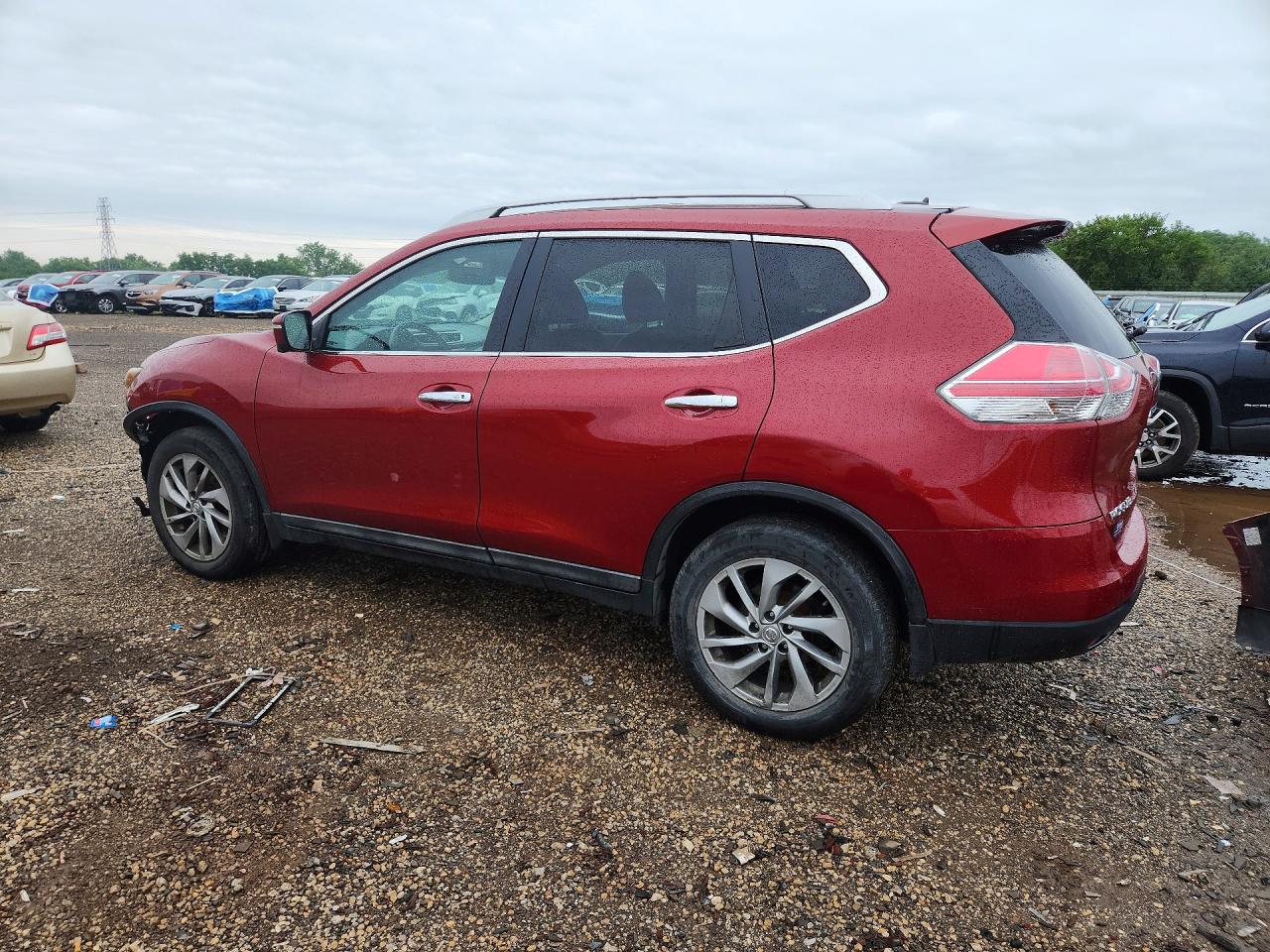 2015 Nissan Rogue Sl Maroon vin: 5N1AT2MV8FC854847