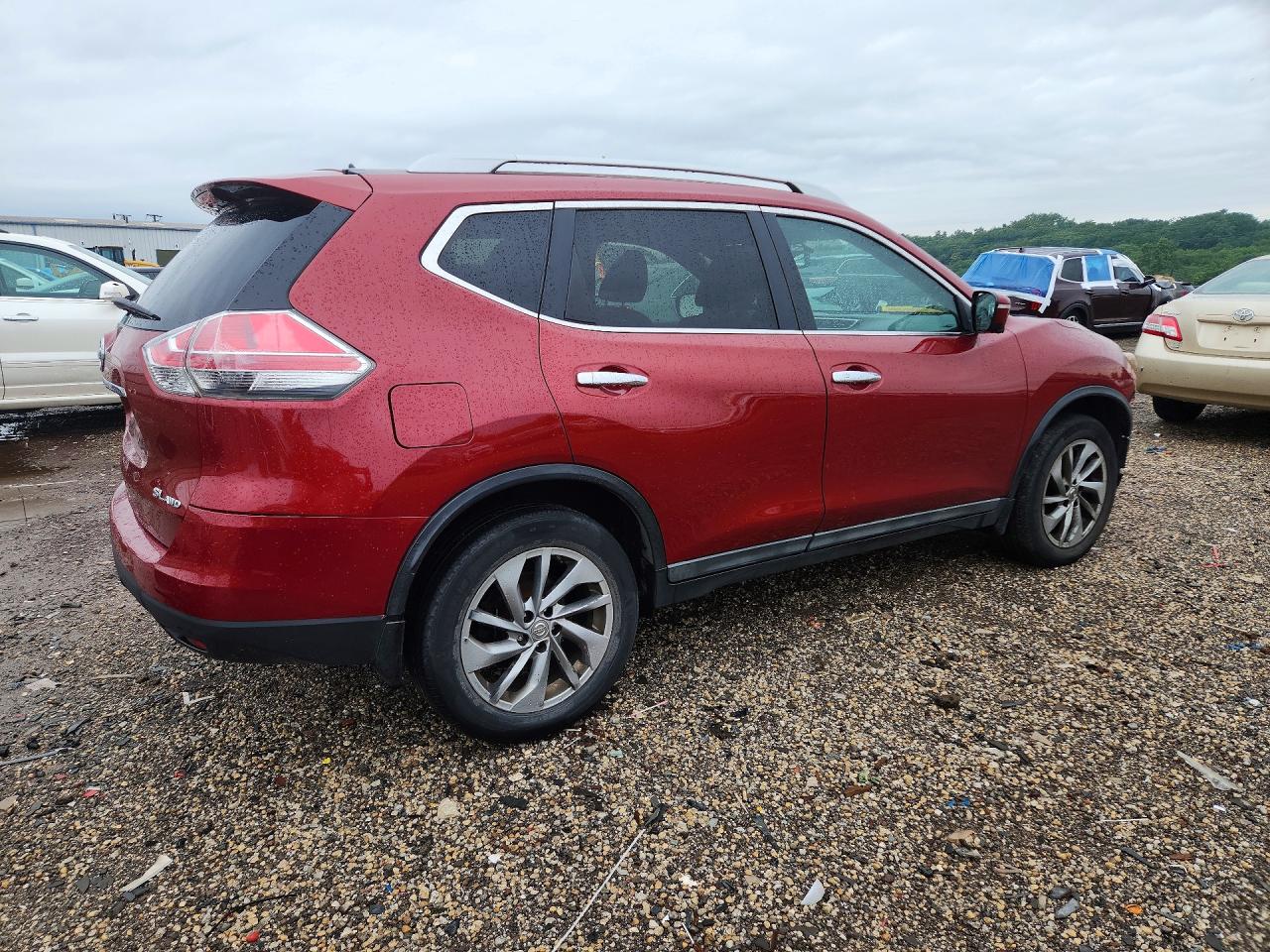 2015 Nissan Rogue Sl Maroon vin: 5N1AT2MV8FC854847