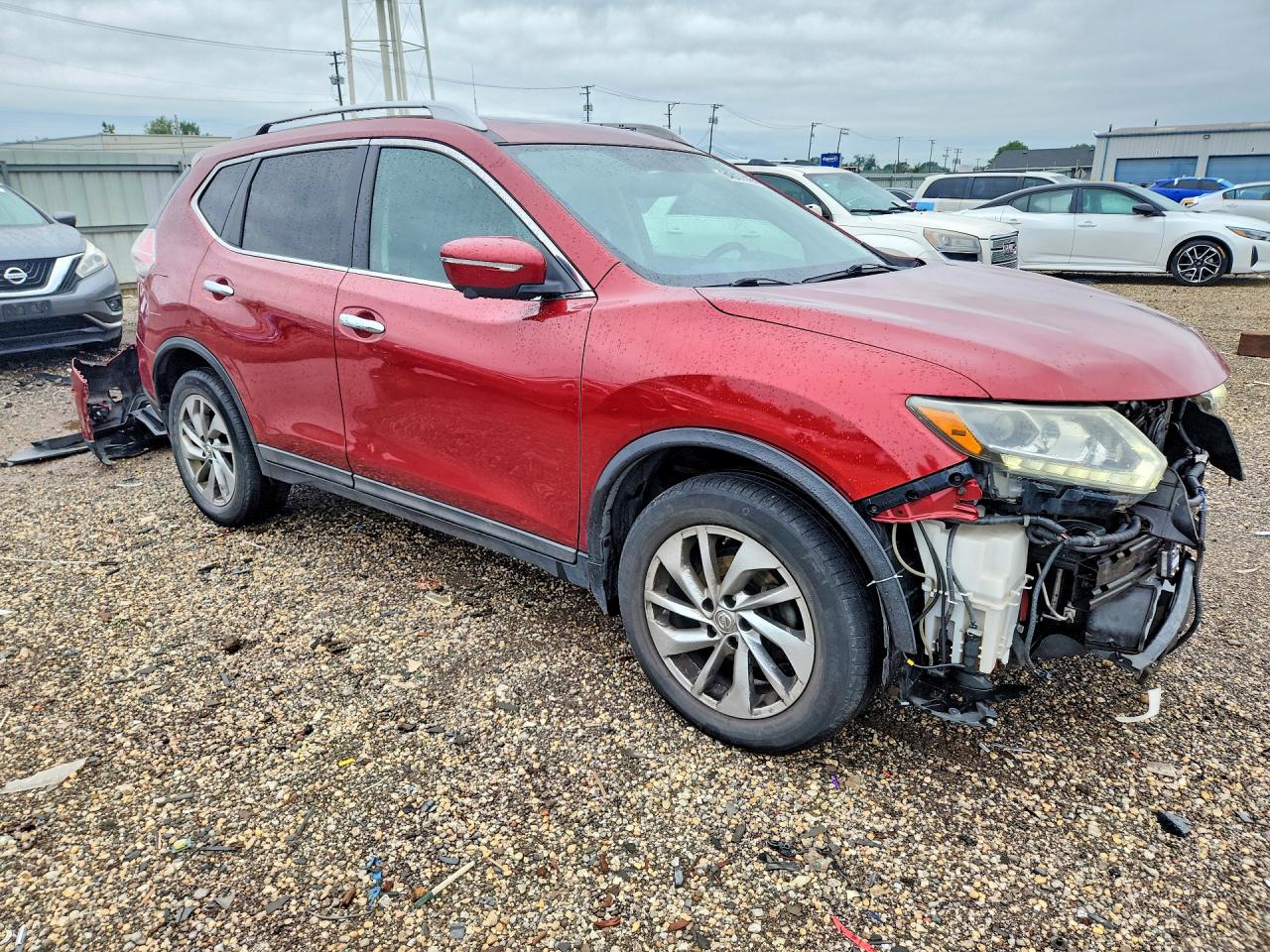2015 Nissan Rogue Sl Maroon vin: 5N1AT2MV8FC854847
