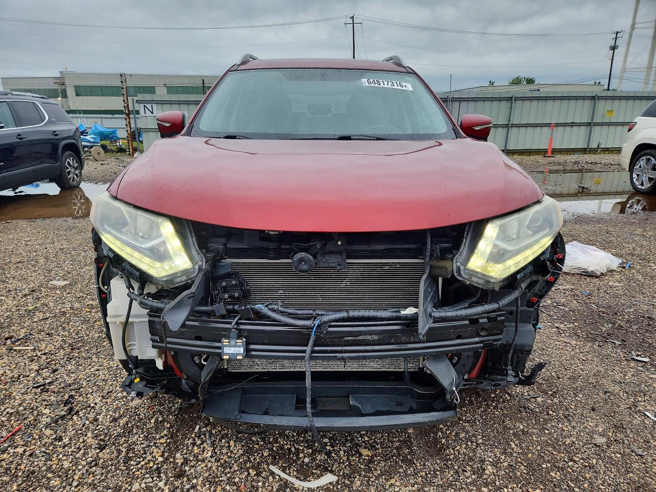 2015 Nissan Rogue Sl Maroon vin: 5N1AT2MV8FC854847