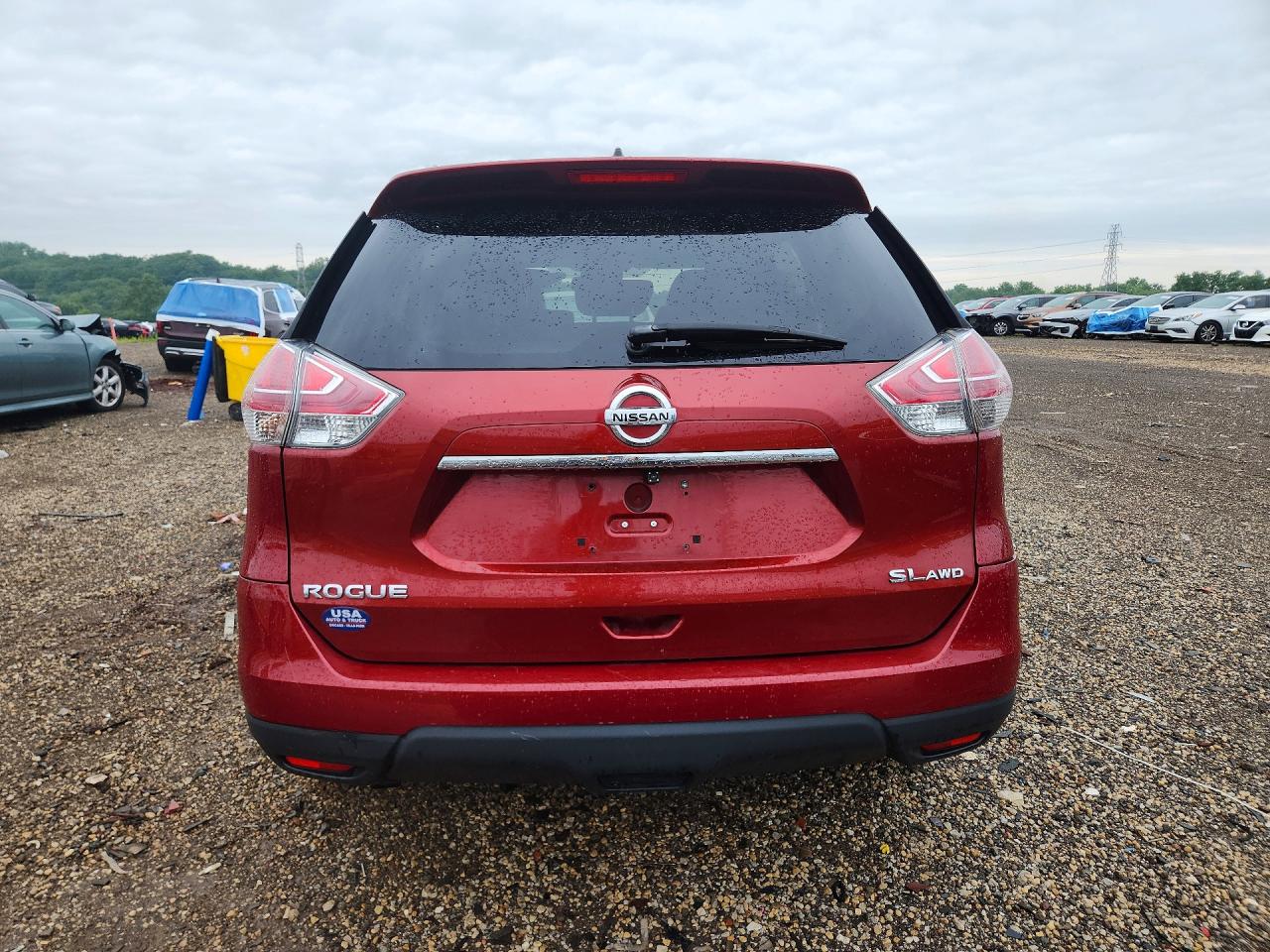 2015 Nissan Rogue Sl Maroon vin: 5N1AT2MV8FC854847