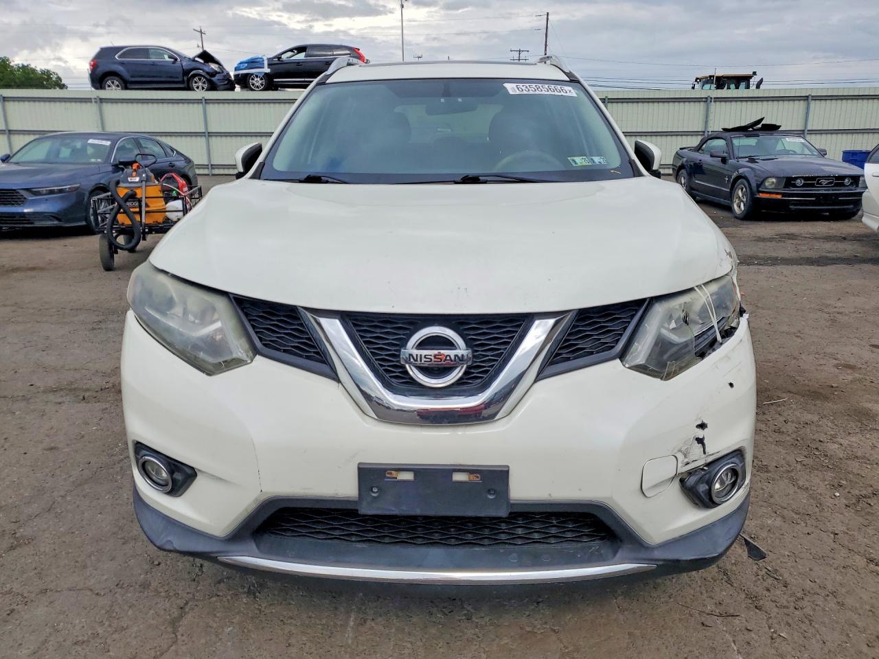 2015 Nissan Rogue Sl White vin: 5N1AT2MV8FC888268