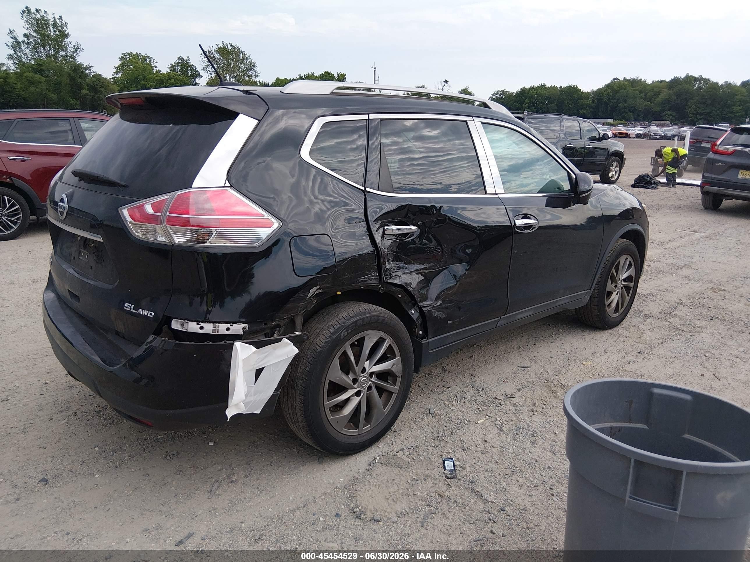 2015 Nissan Rogue Sl Black vin: 5N1AT2MV8FC908132