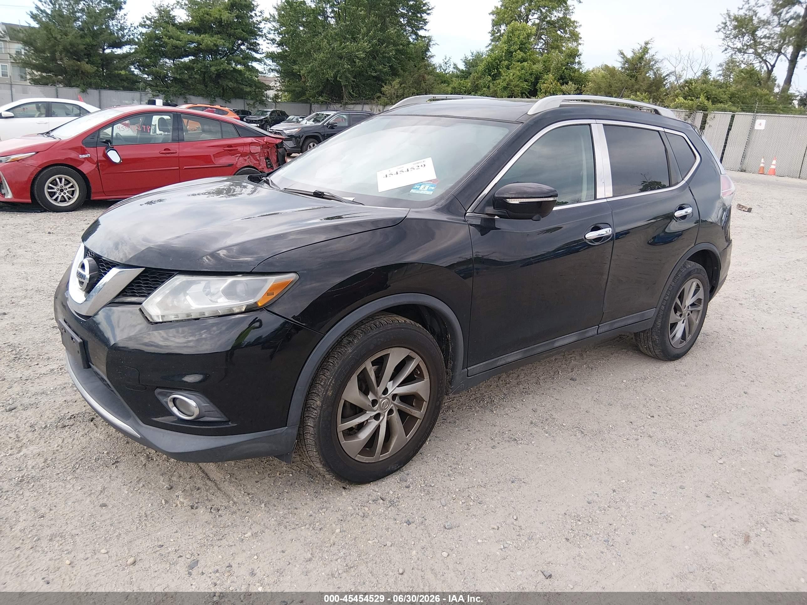 2015 Nissan Rogue Sl Black vin: 5N1AT2MV8FC908132