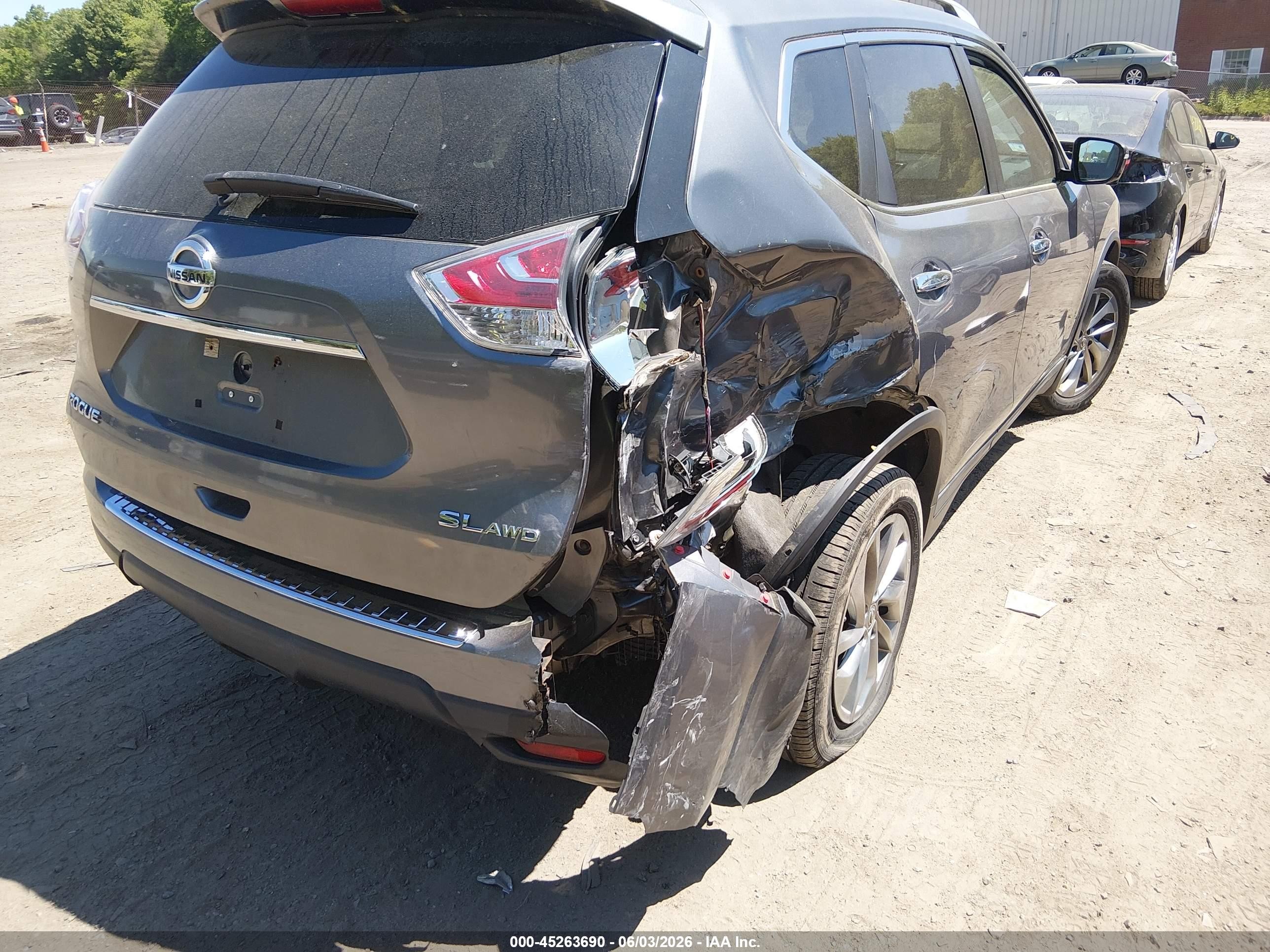 2015 Nissan Rogue Sl Серый vin: 5N1AT2MV8FC915856