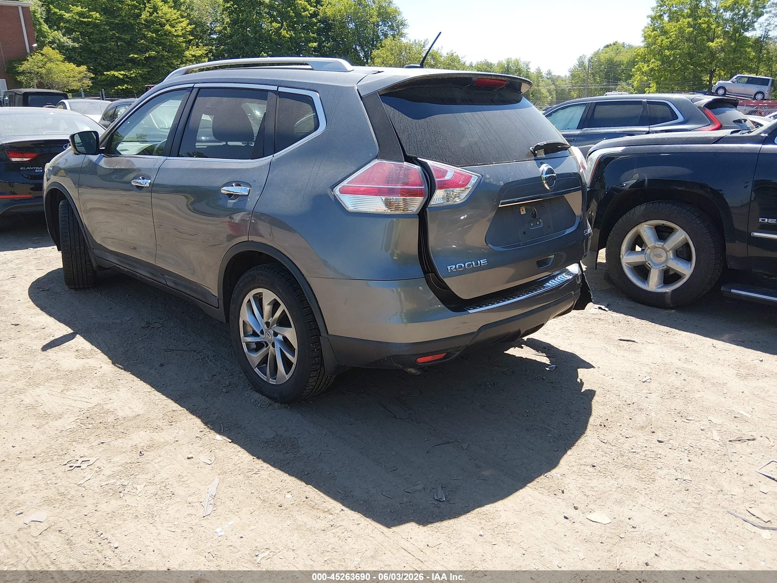 2015 Nissan Rogue Sl Серый vin: 5N1AT2MV8FC915856