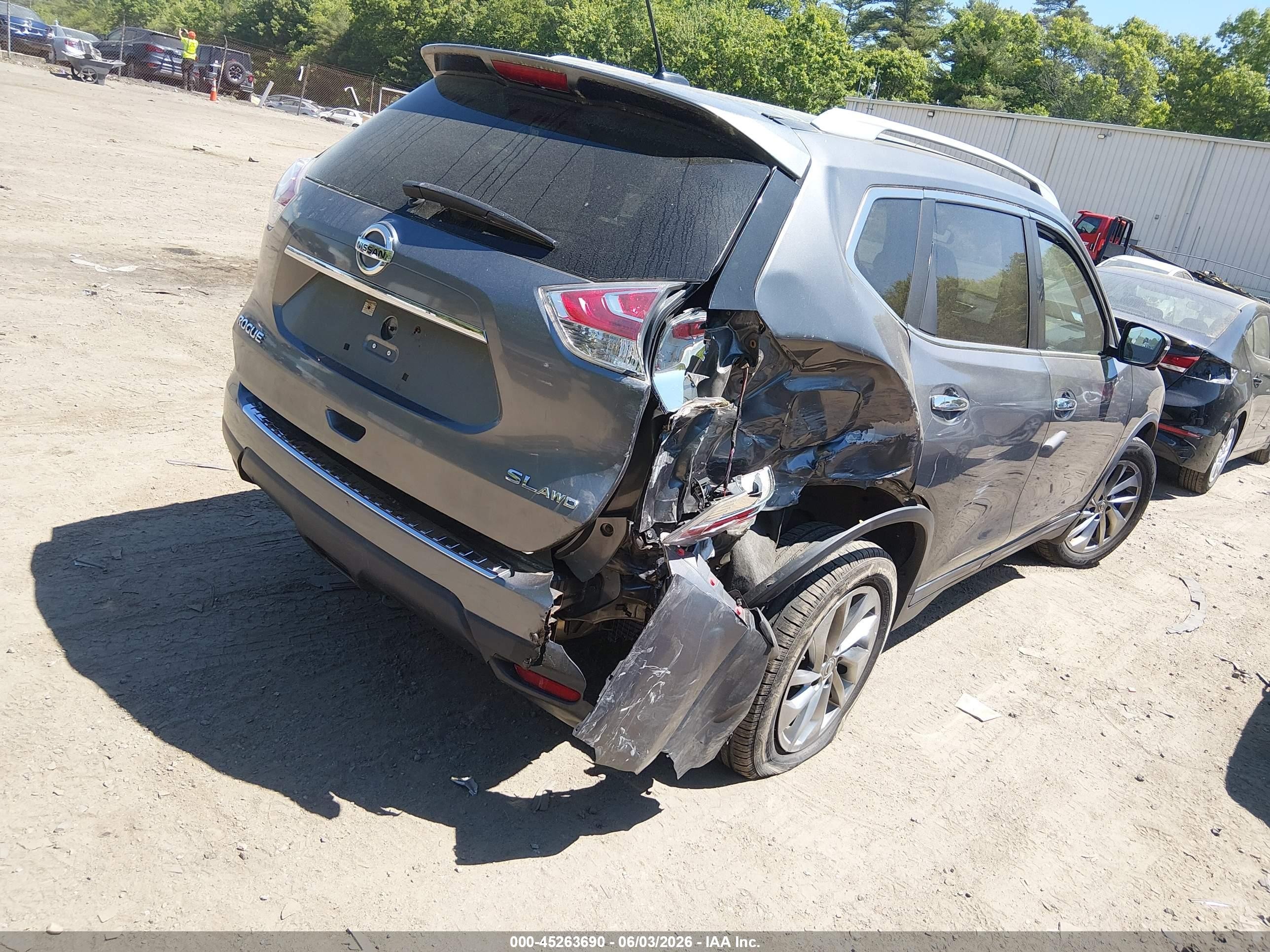 2015 Nissan Rogue Sl Серый vin: 5N1AT2MV8FC915856