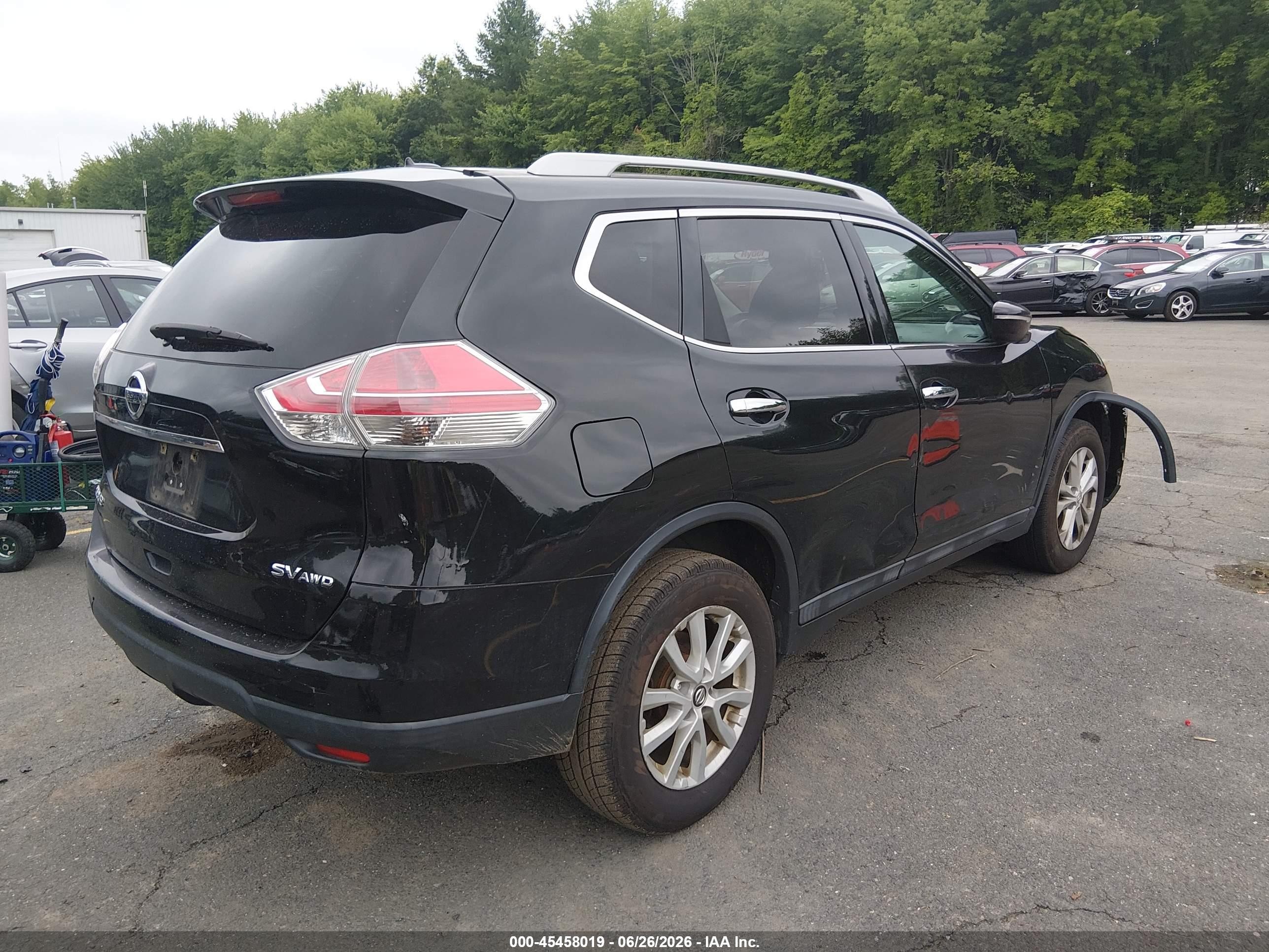 2015 Nissan Rogue Sv Черный vin: 5N1AT2MV8FC924606