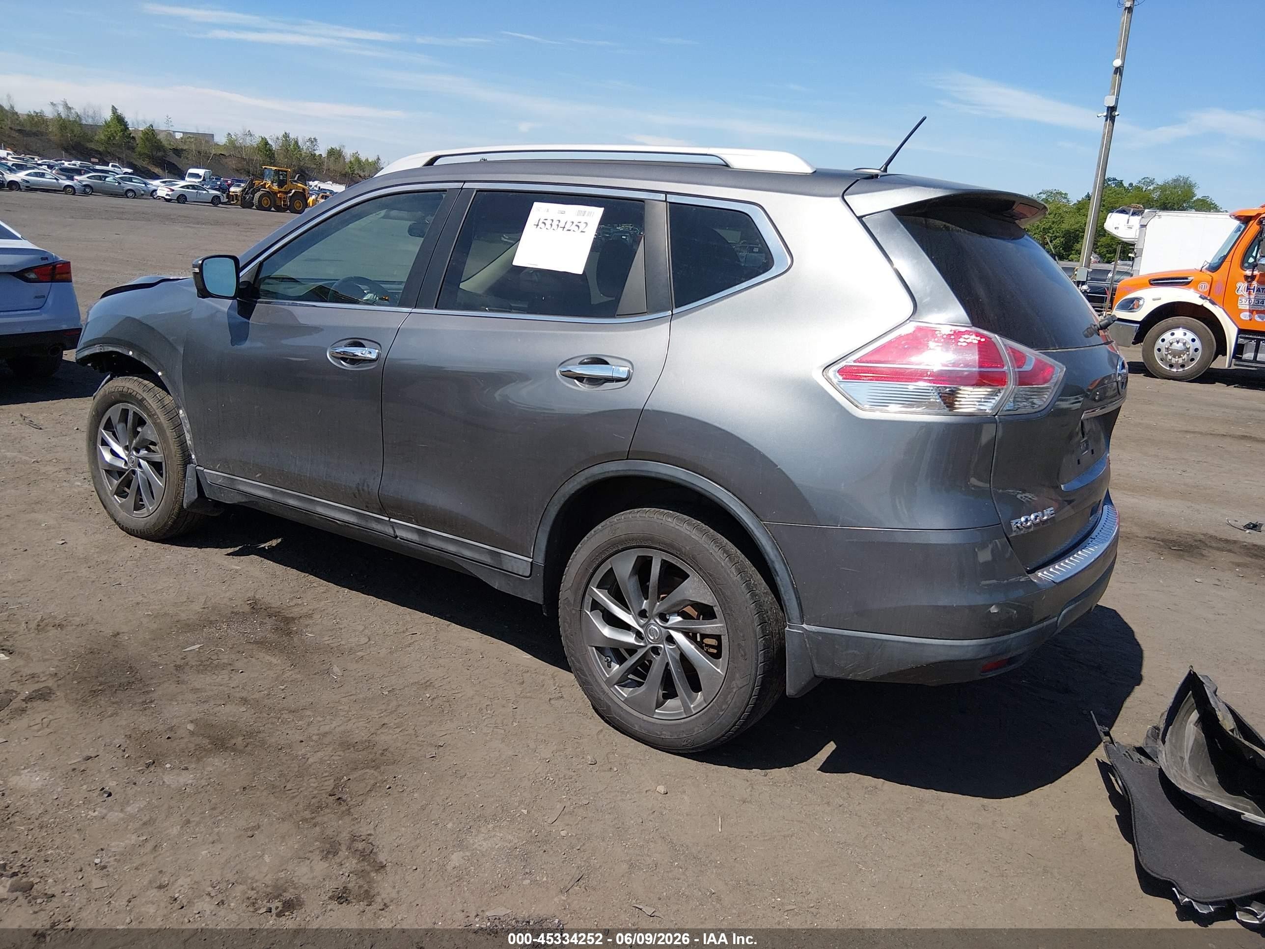 2015 Nissan Rogue Sl Gray vin: 5N1AT2MV8FC925027