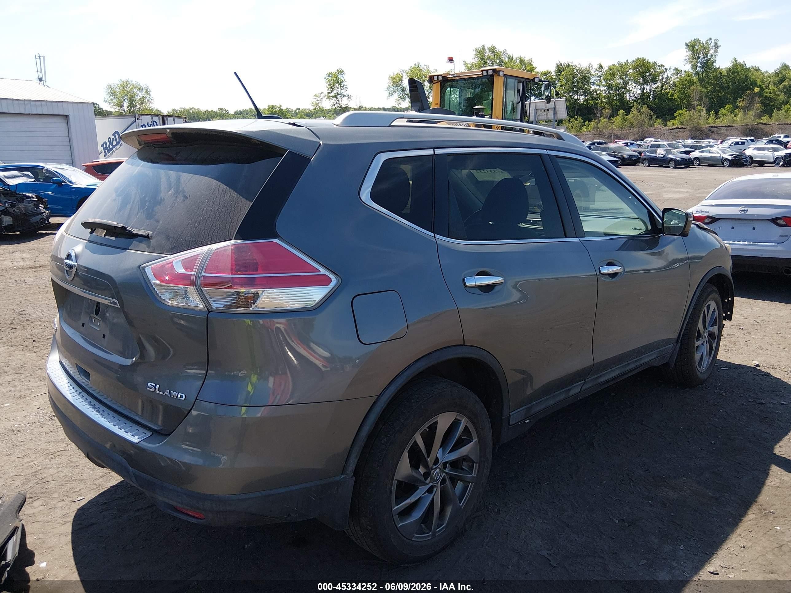 2015 Nissan Rogue Sl Gray vin: 5N1AT2MV8FC925027