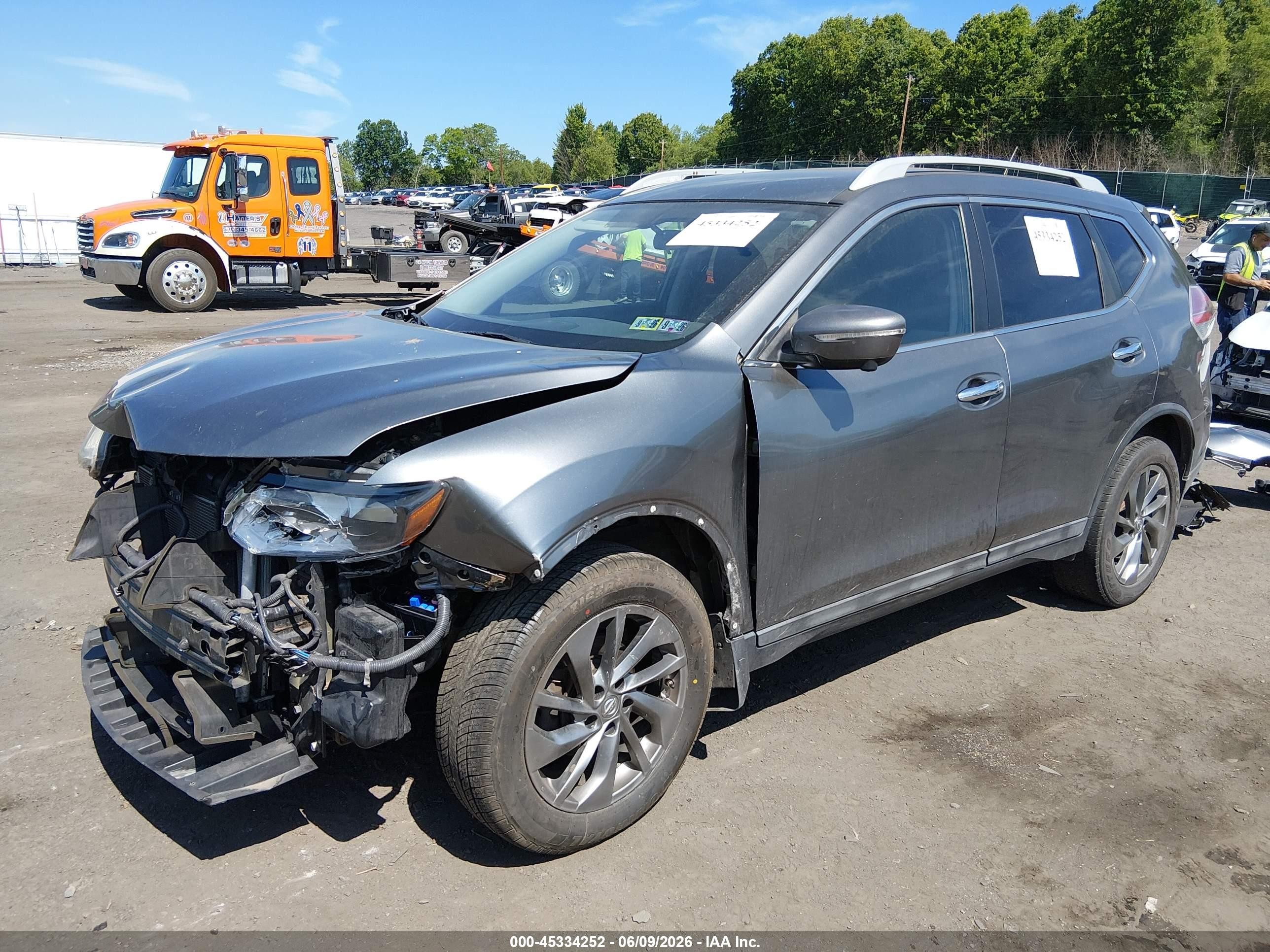 2015 Nissan Rogue Sl Gray vin: 5N1AT2MV8FC925027