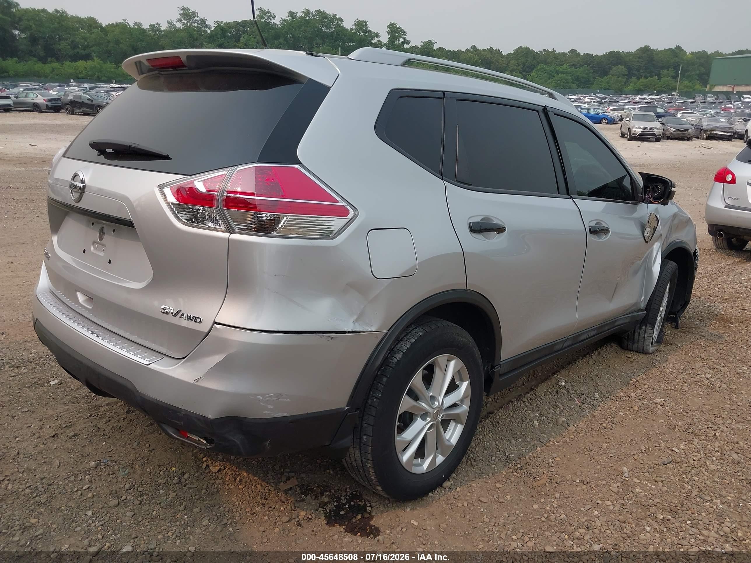 2015 Nissan Rogue Sv Gray vin: 5N1AT2MV8FC927036
