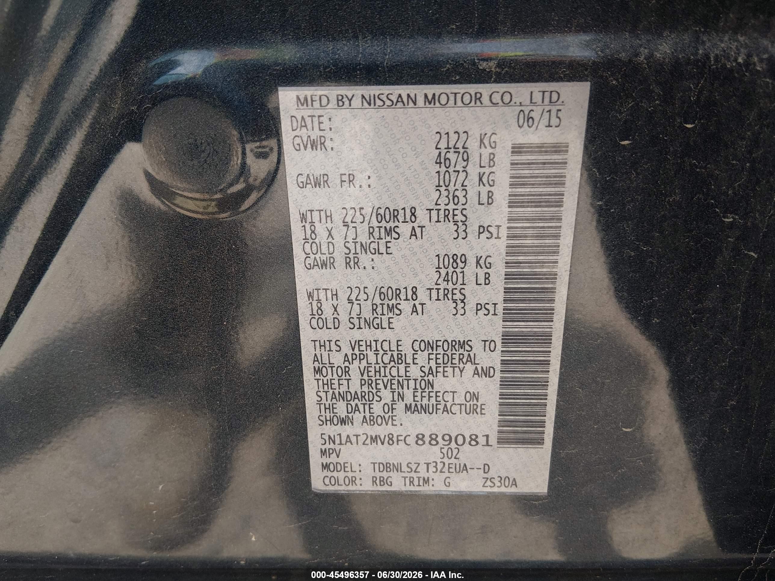 2015 Nissan Rogue S/sl/sv Dark Blue vin: 5N1AT2MV8FC889081