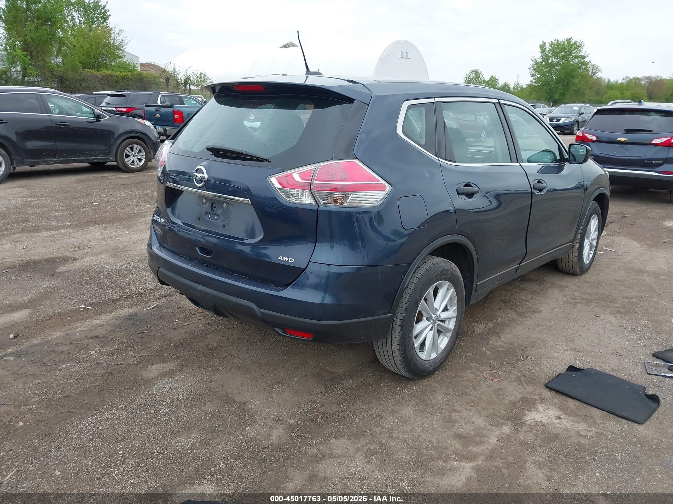 2016 Nissan Rogue S/sl/sv Синий vin: 5N1AT2MV8GC764650
