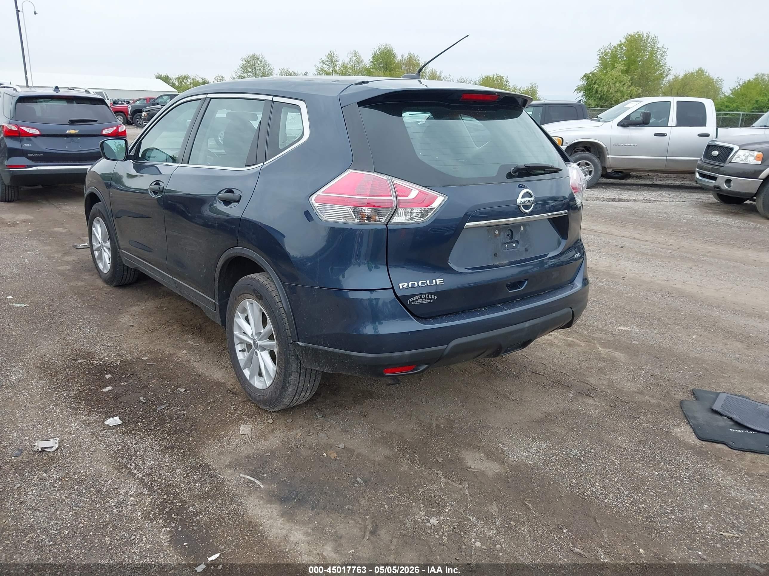 2016 Nissan Rogue S/sl/sv Синий vin: 5N1AT2MV8GC764650