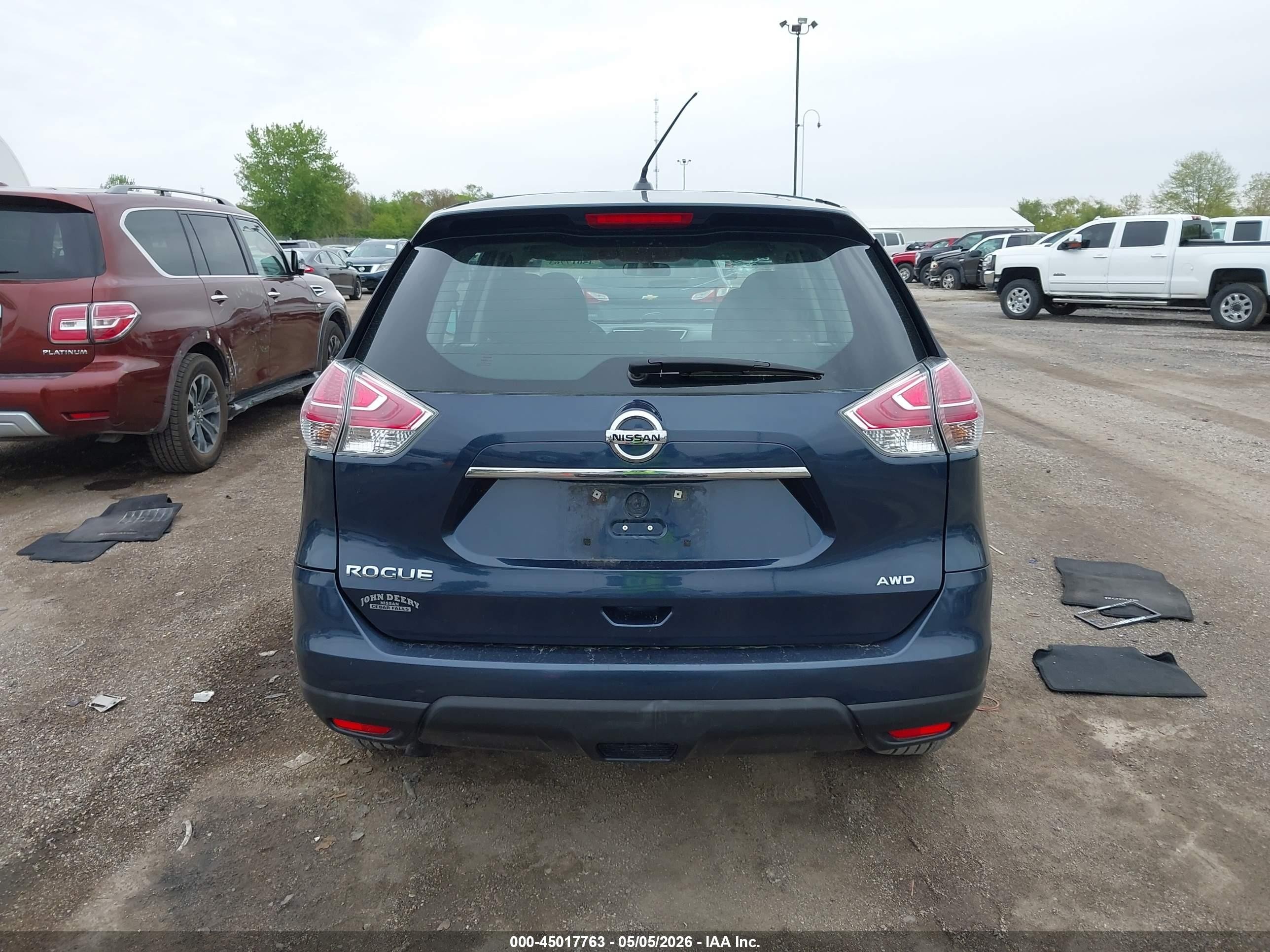 2016 Nissan Rogue S/sl/sv Синий vin: 5N1AT2MV8GC764650