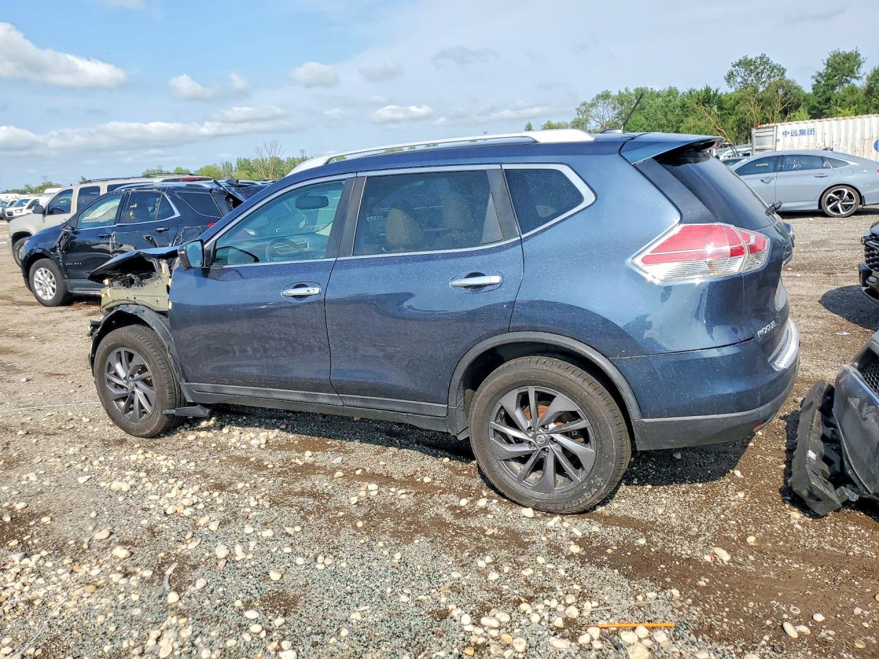 2016 Nissan Rogue Sl Blue vin: 5N1AT2MV8GC835202