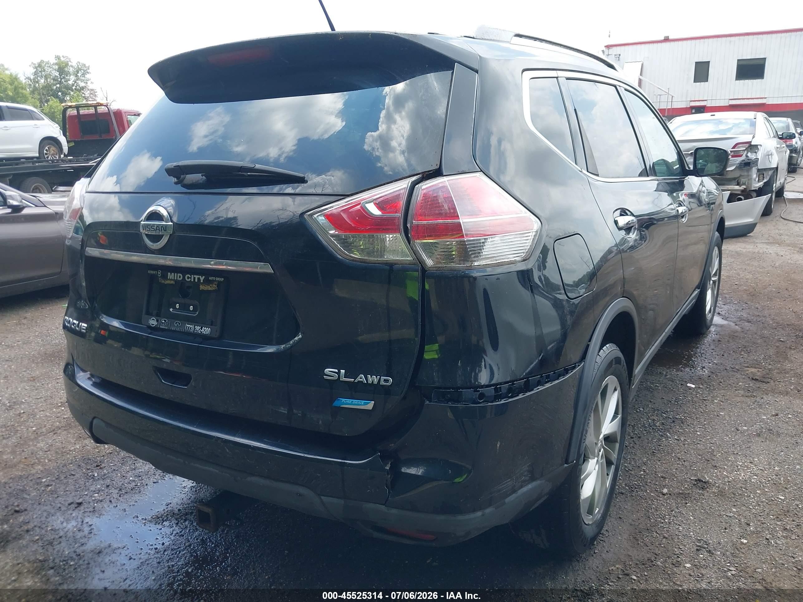 2014 Nissan Rogue Sl Black vin: 5N1AT2MV9EC750057