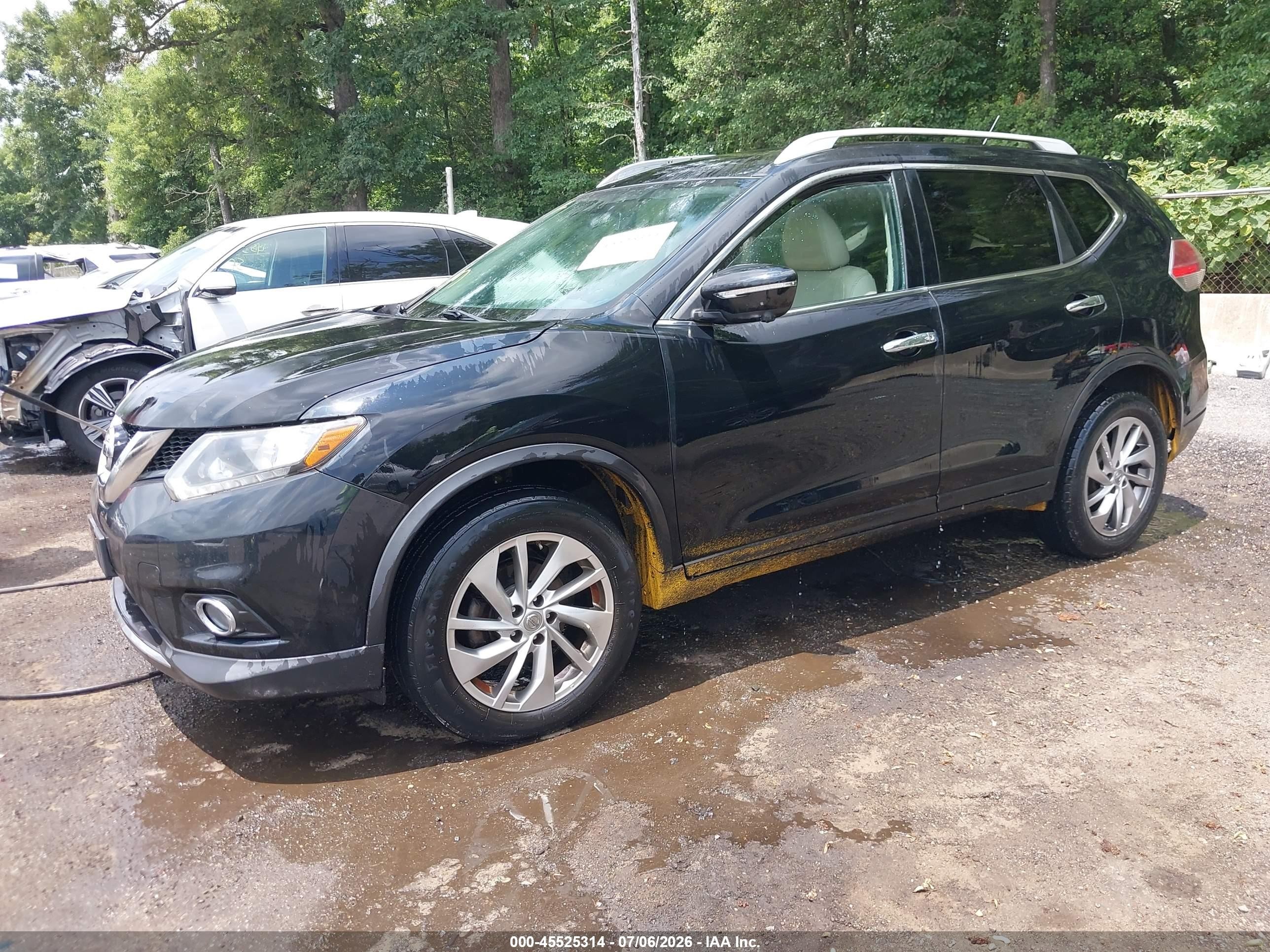 2014 Nissan Rogue Sl Black vin: 5N1AT2MV9EC750057