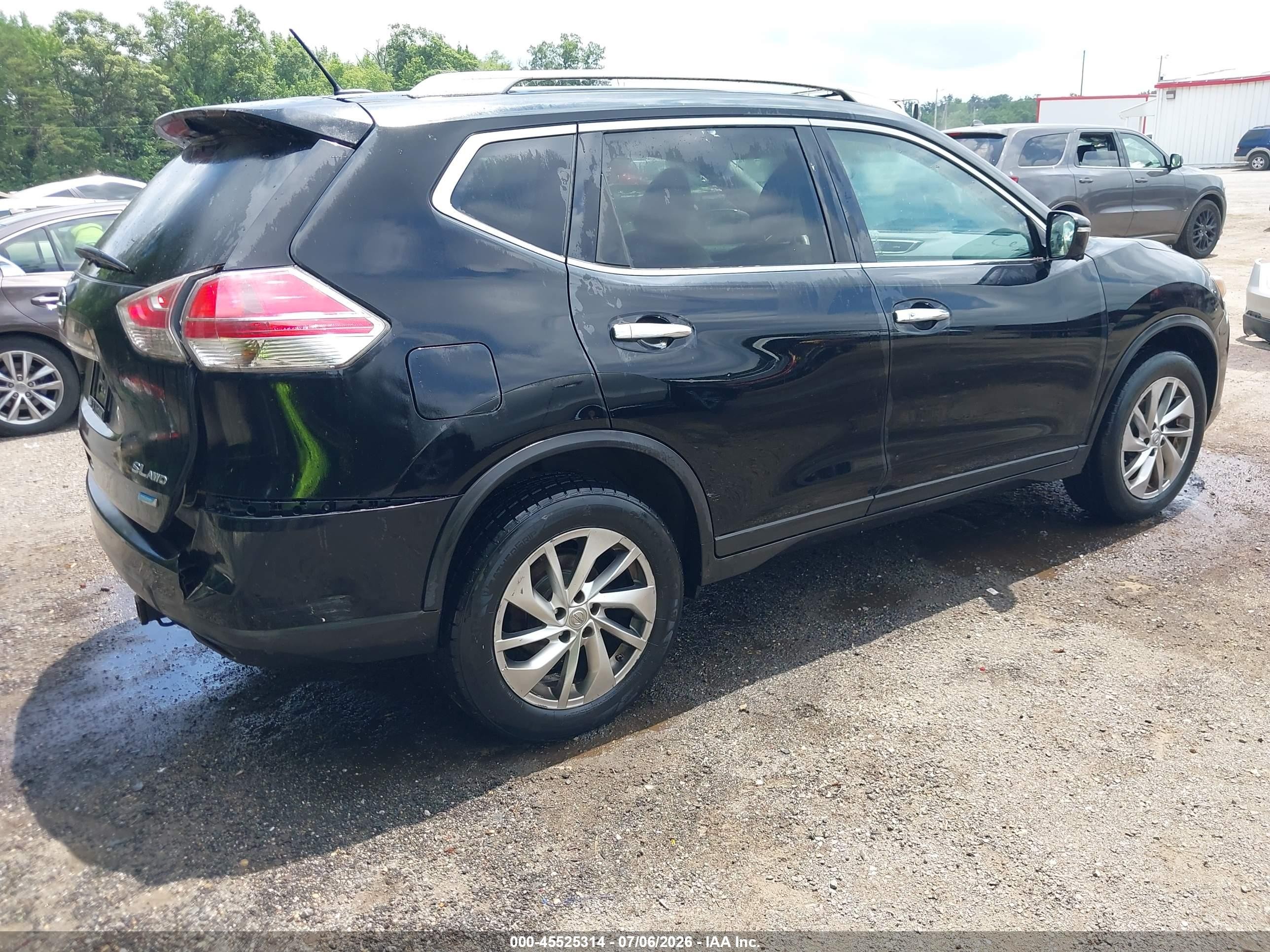 2014 Nissan Rogue Sl Black vin: 5N1AT2MV9EC750057