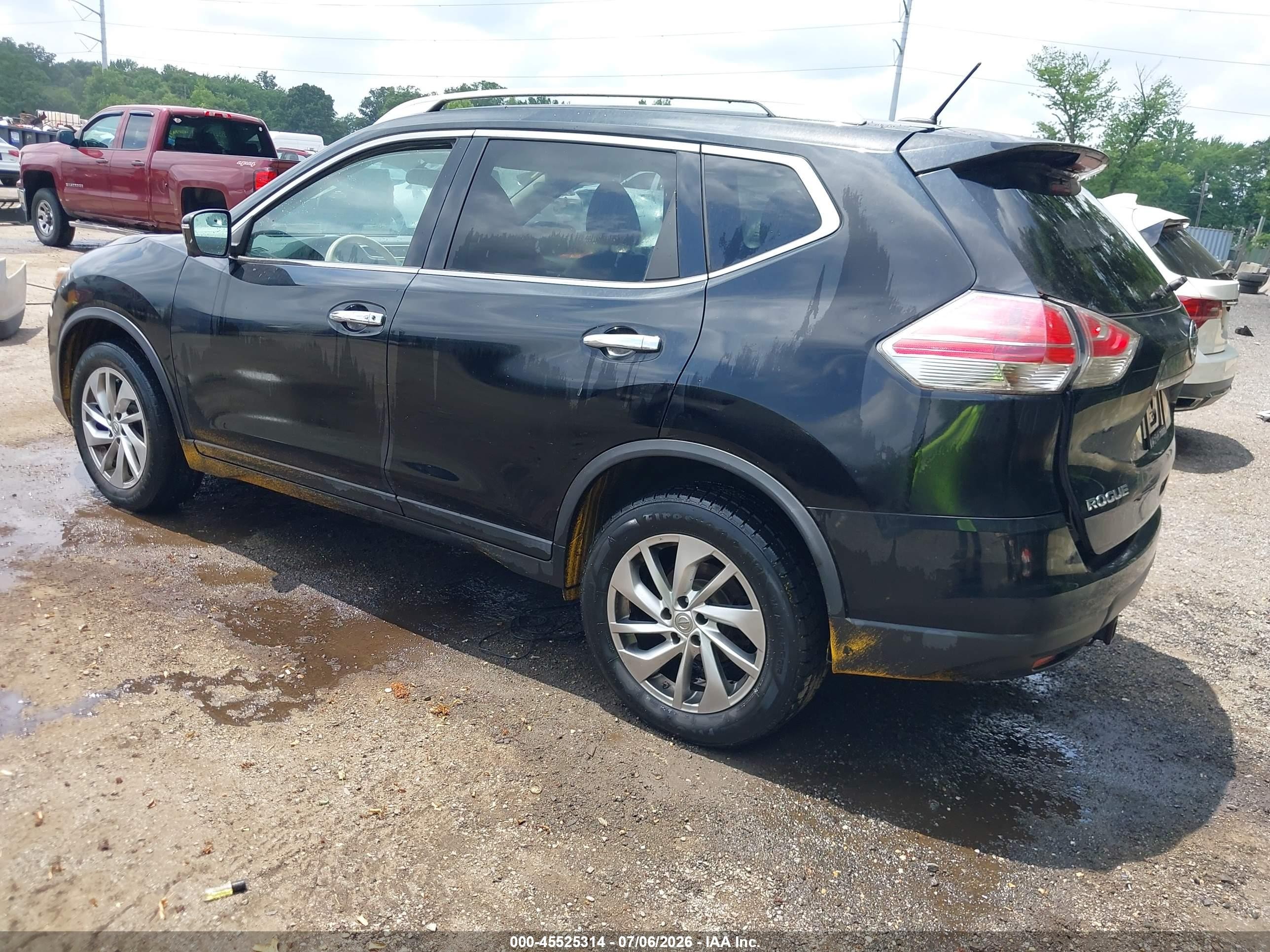 2014 Nissan Rogue Sl Black vin: 5N1AT2MV9EC750057