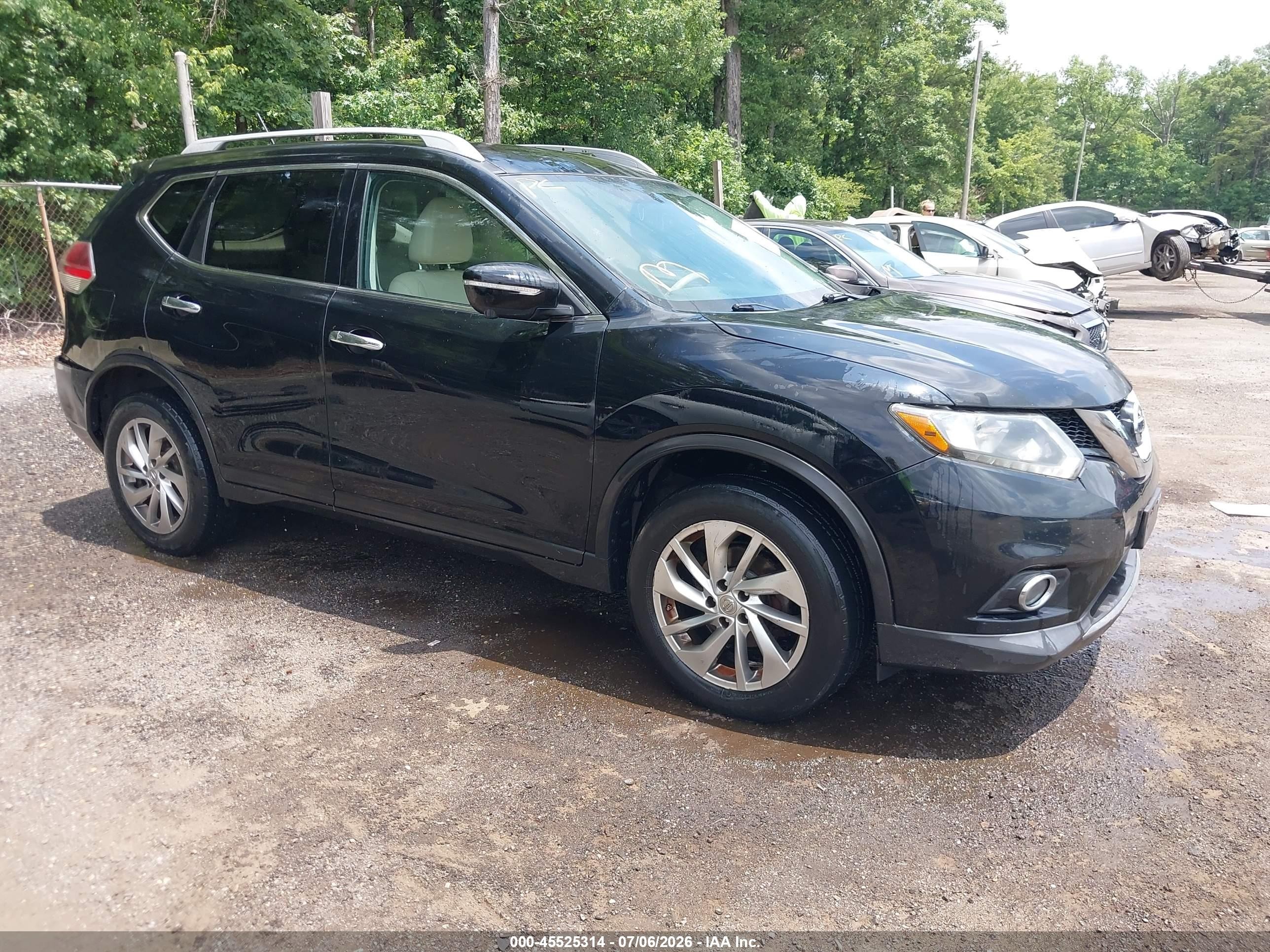 2014 Nissan Rogue Sl Черный vin: 5N1AT2MV9EC750057