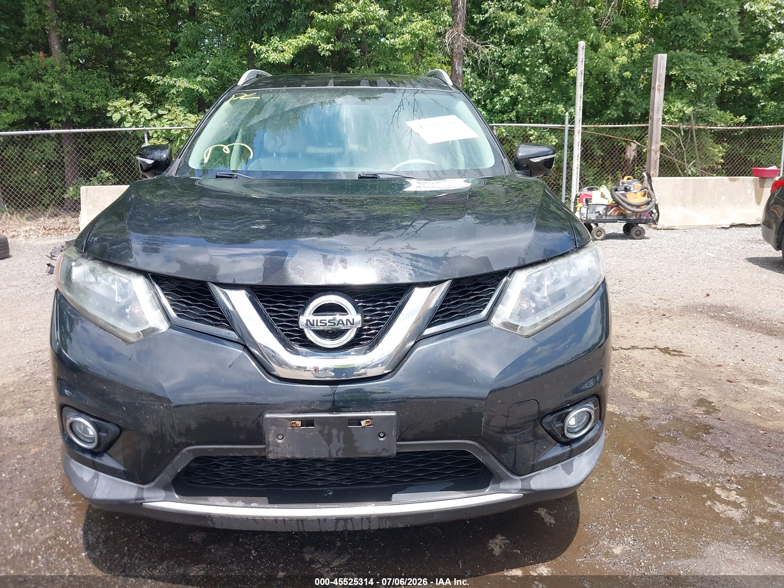 2014 Nissan Rogue Sl Black vin: 5N1AT2MV9EC750057