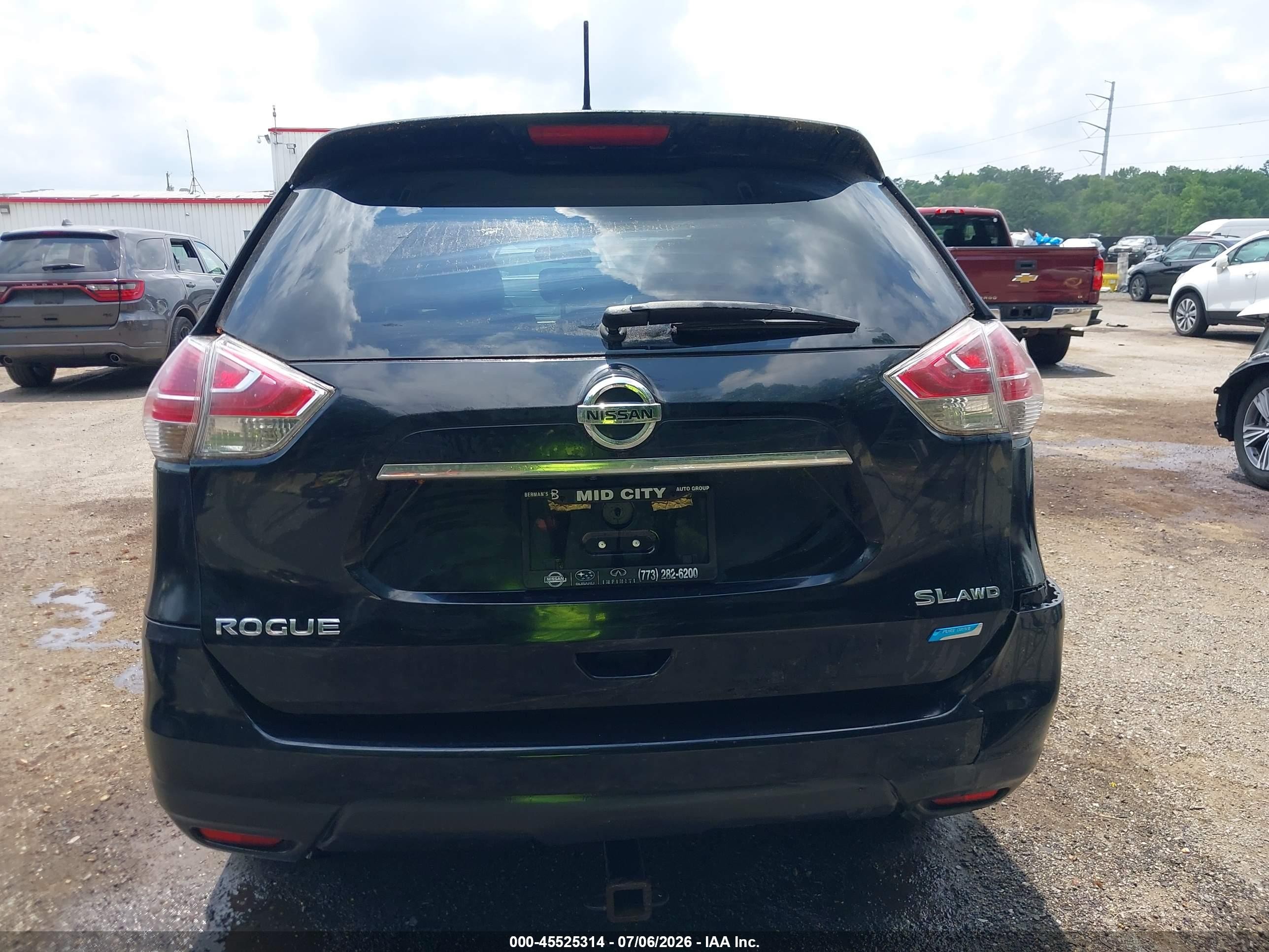 2014 Nissan Rogue Sl Black vin: 5N1AT2MV9EC750057