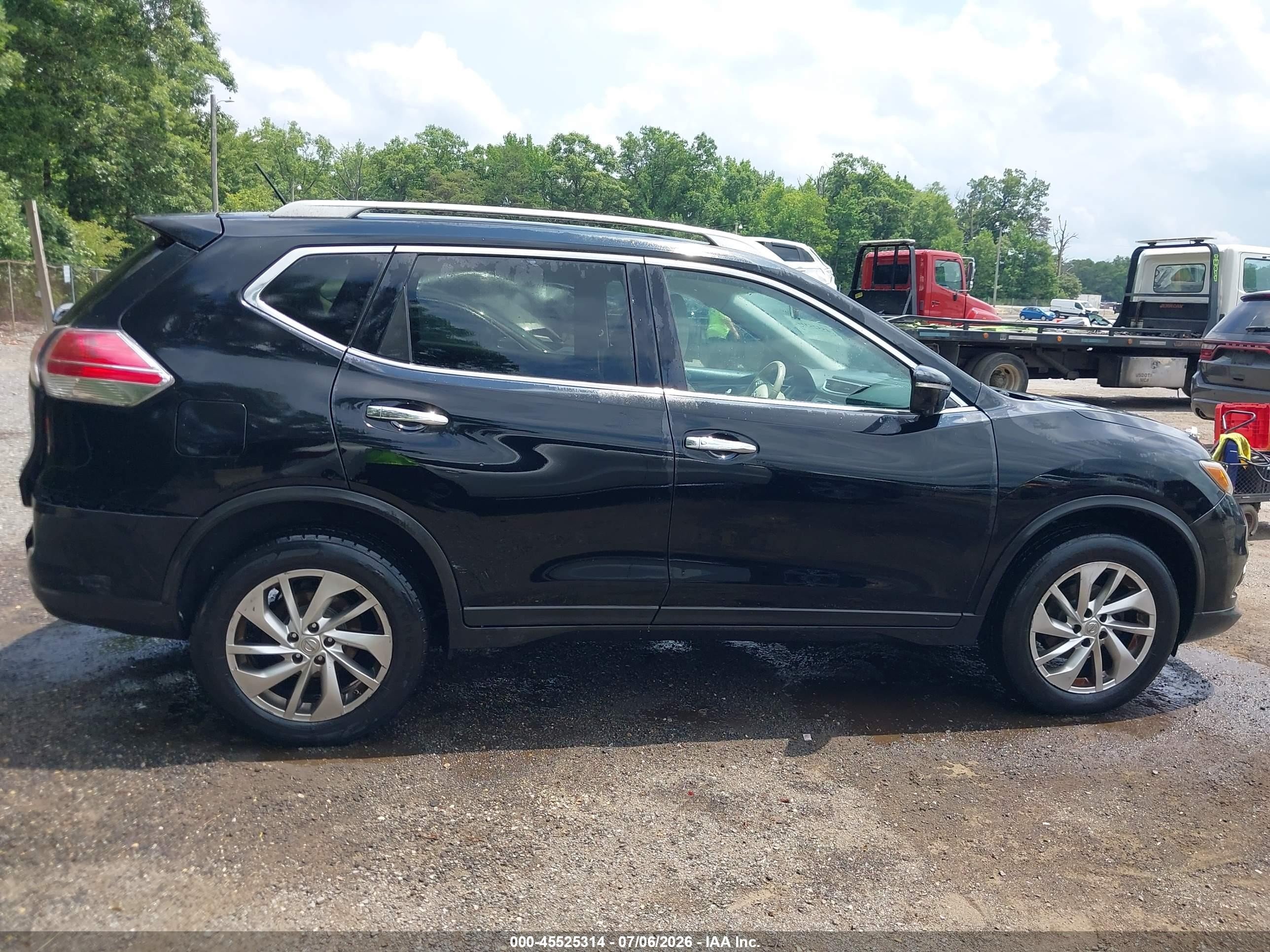 2014 Nissan Rogue Sl Black vin: 5N1AT2MV9EC750057
