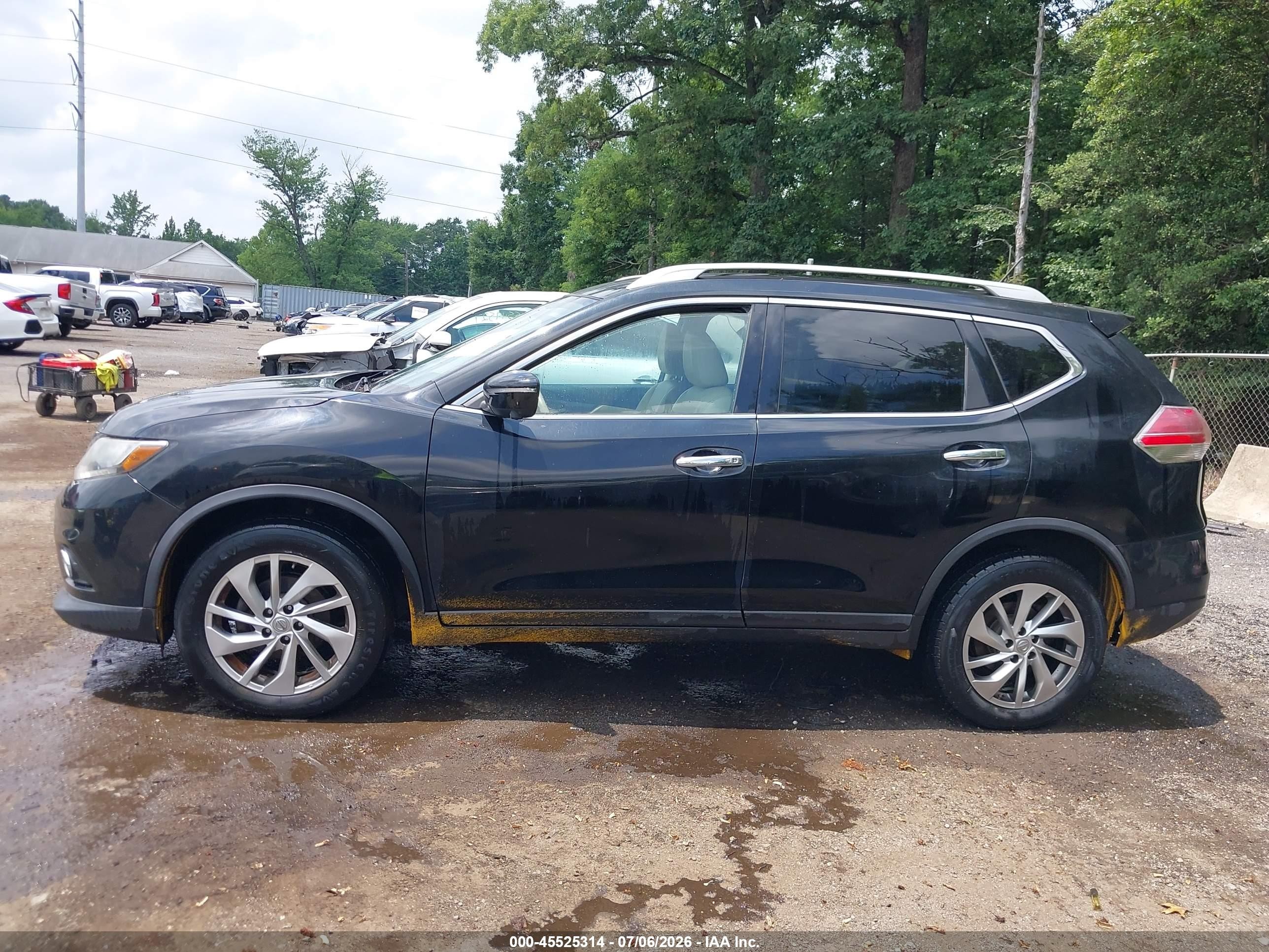 2014 Nissan Rogue Sl Black vin: 5N1AT2MV9EC750057