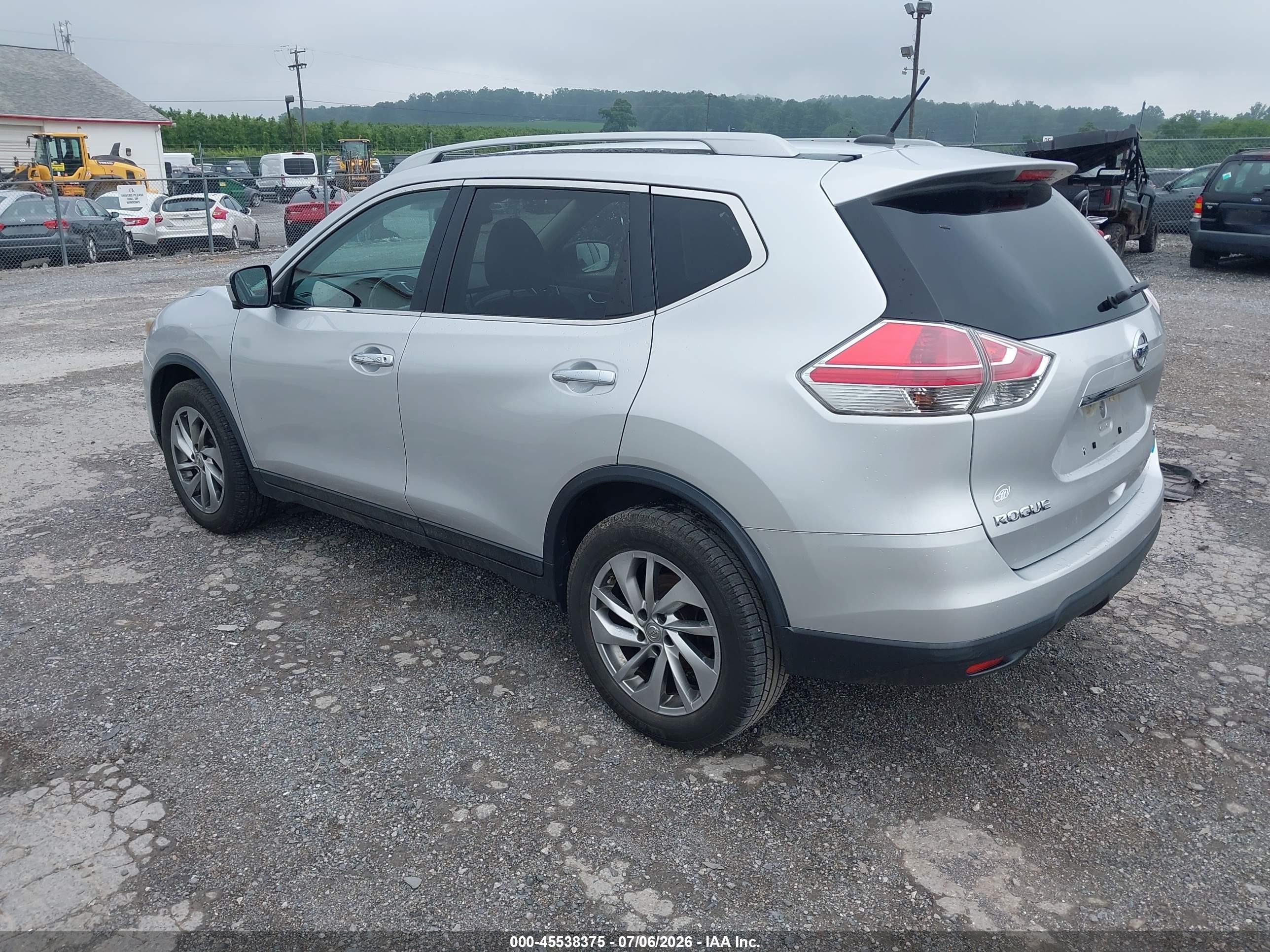 2014 Nissan Rogue Sl Silver vin: 5N1AT2MV9EC754500