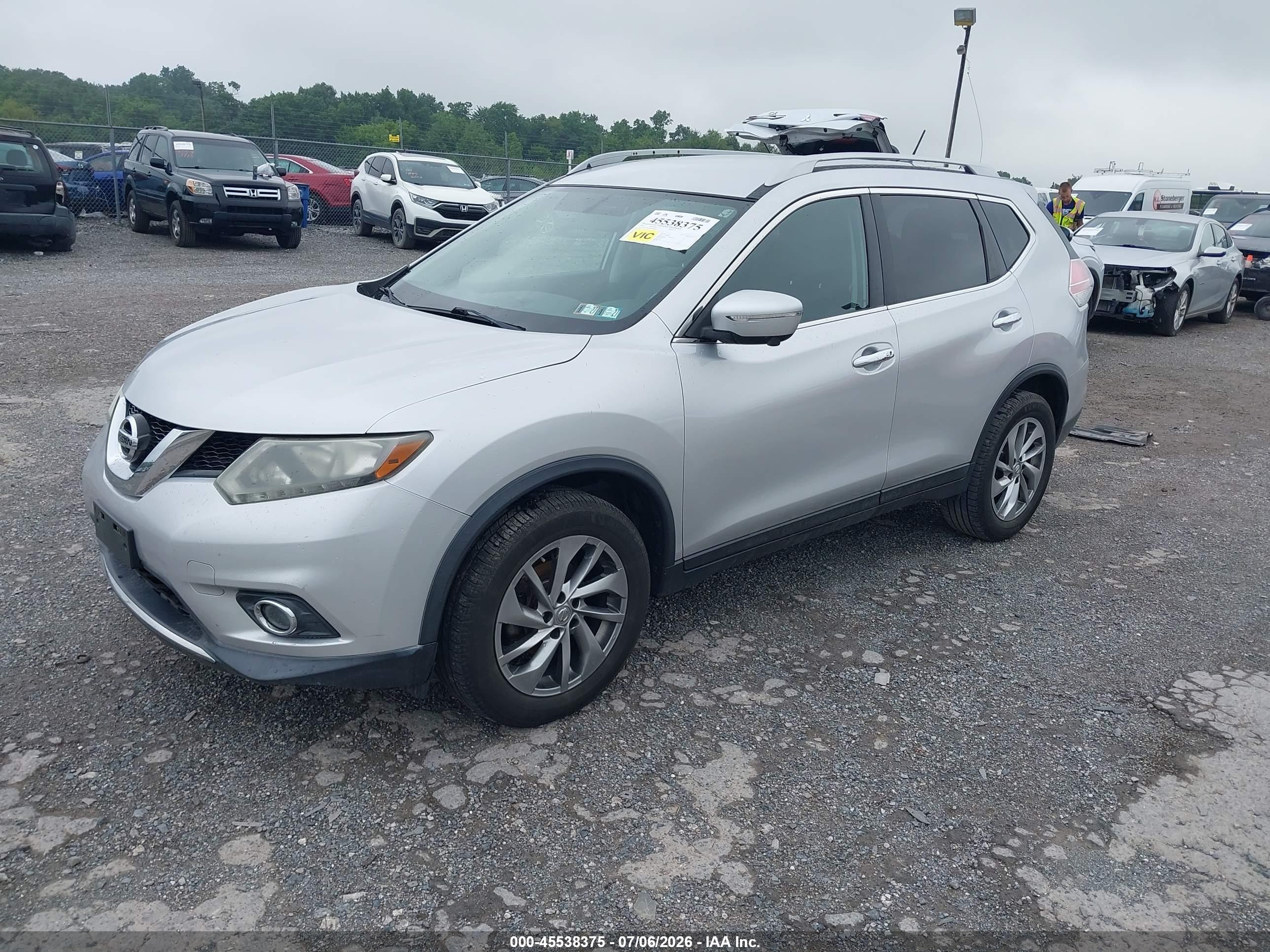 2014 Nissan Rogue Sl Silver vin: 5N1AT2MV9EC754500