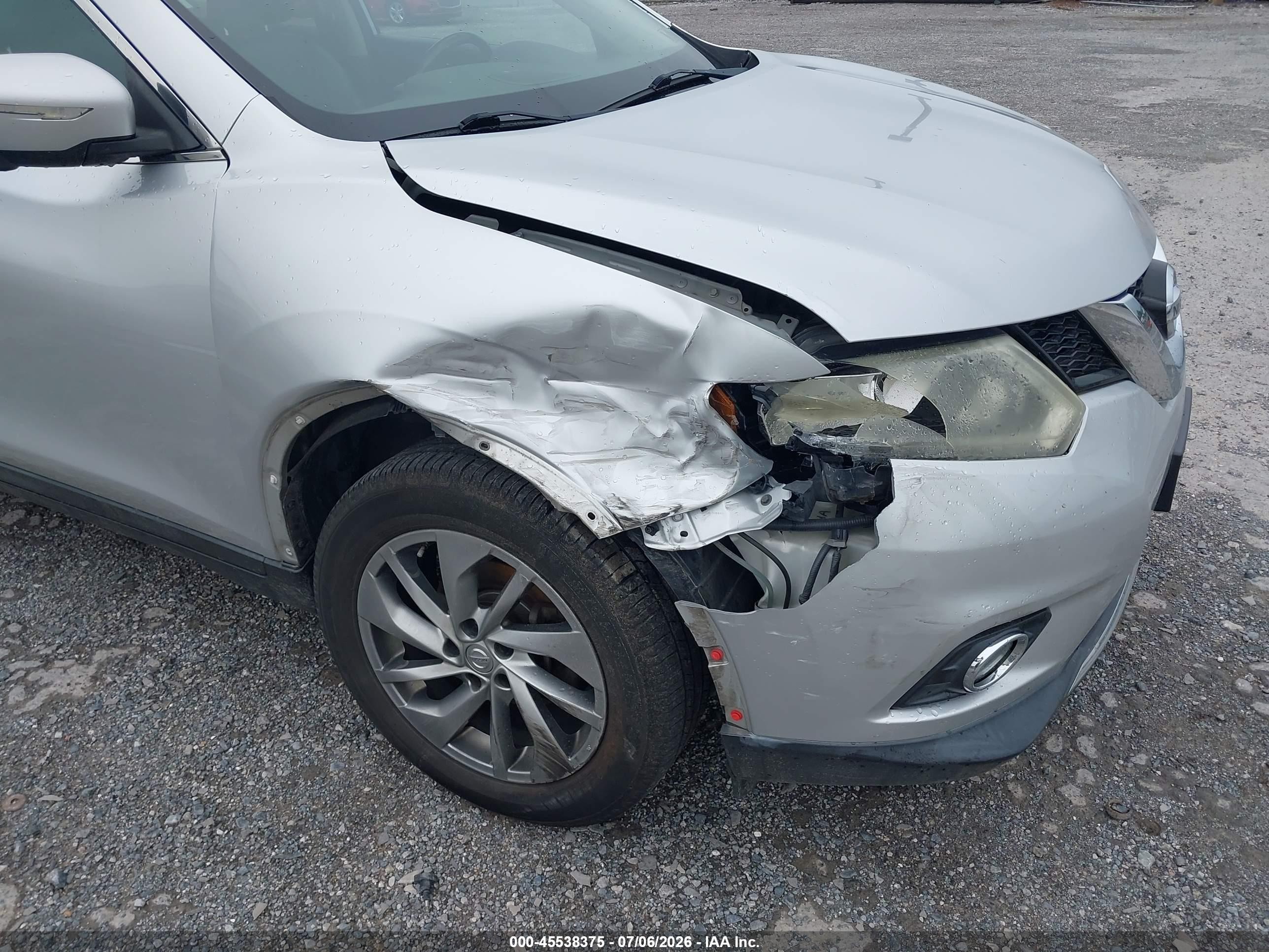 2014 Nissan Rogue Sl Silver vin: 5N1AT2MV9EC754500