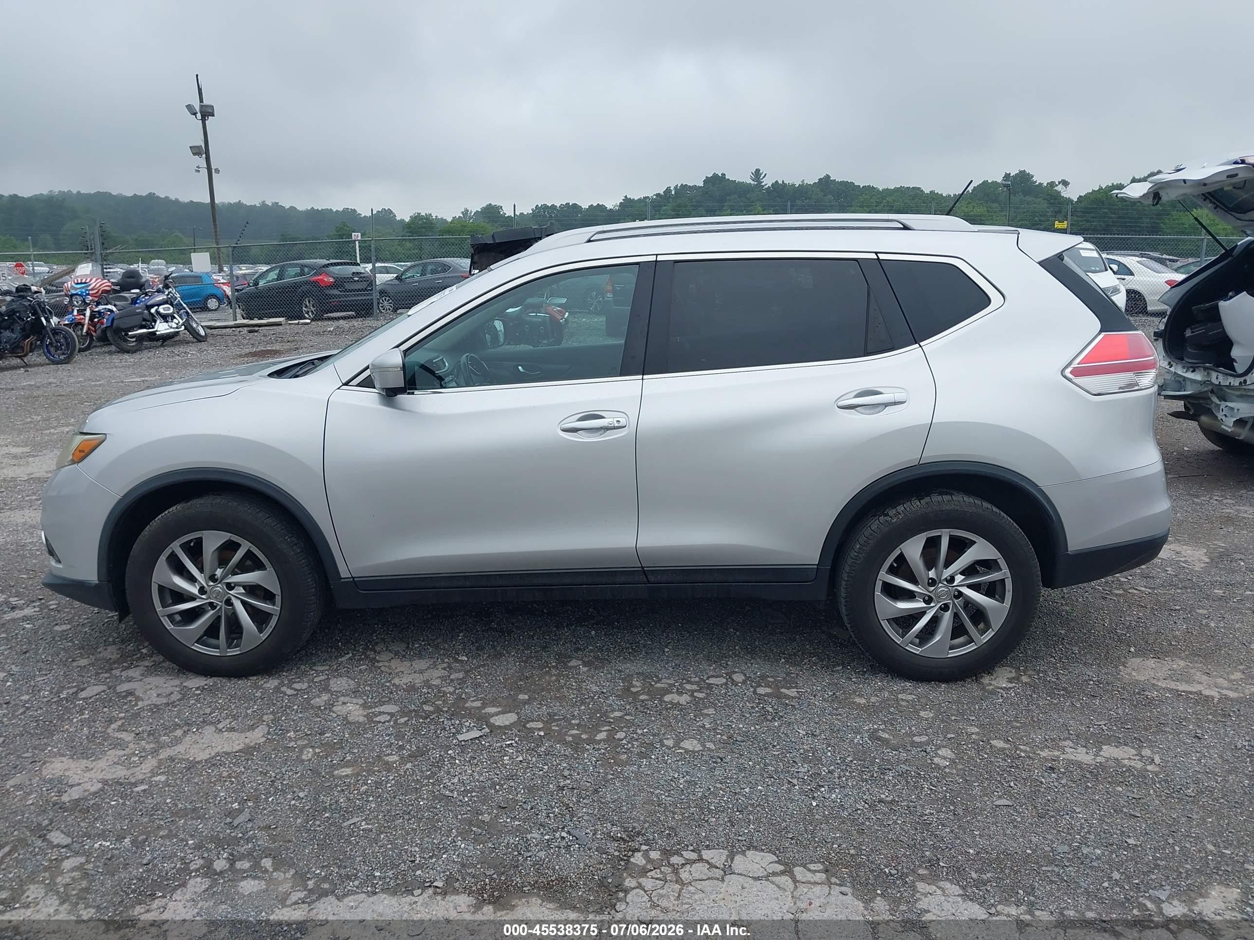 2014 Nissan Rogue Sl Silver vin: 5N1AT2MV9EC754500