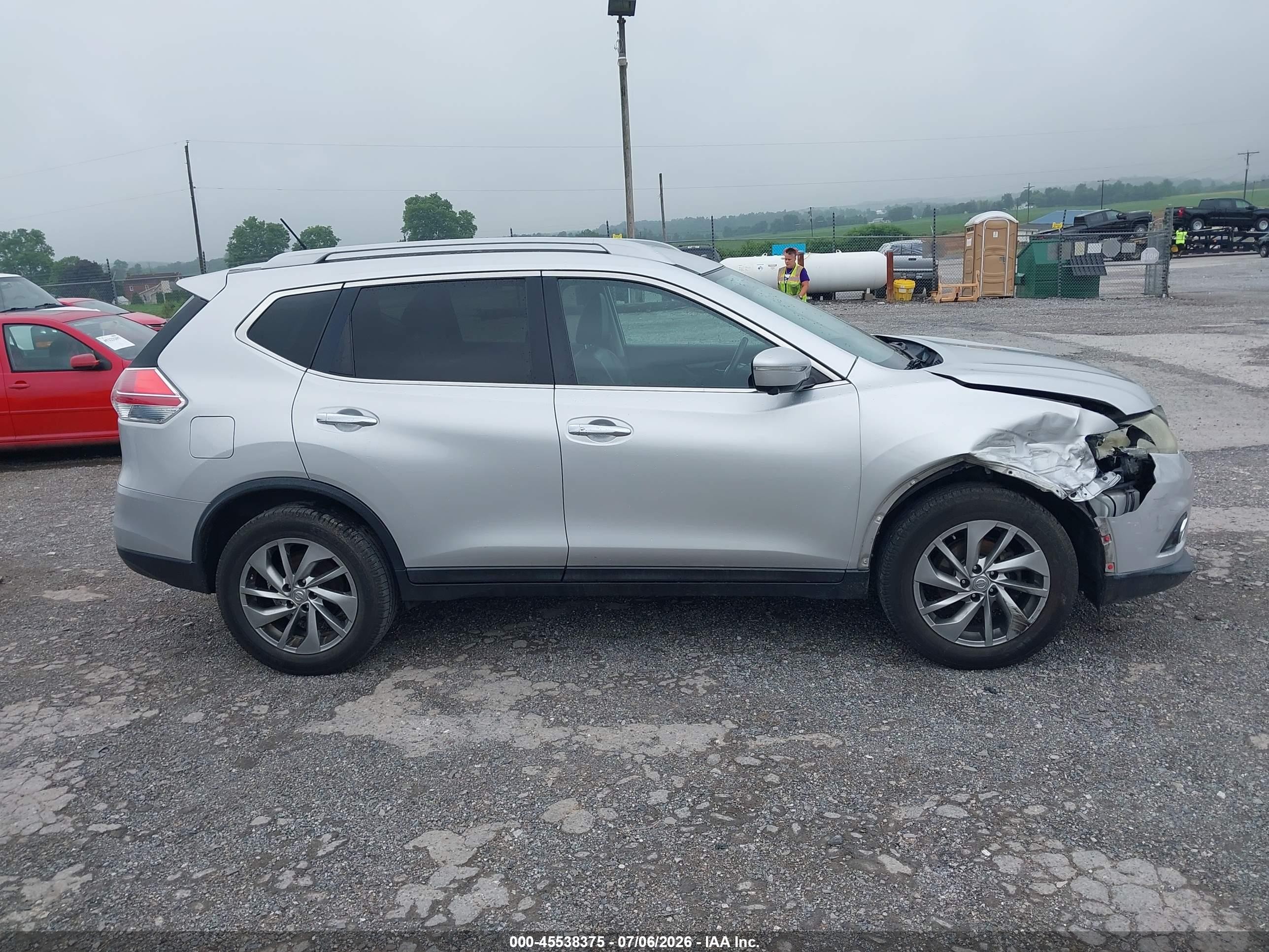 2014 Nissan Rogue Sl Silver vin: 5N1AT2MV9EC754500